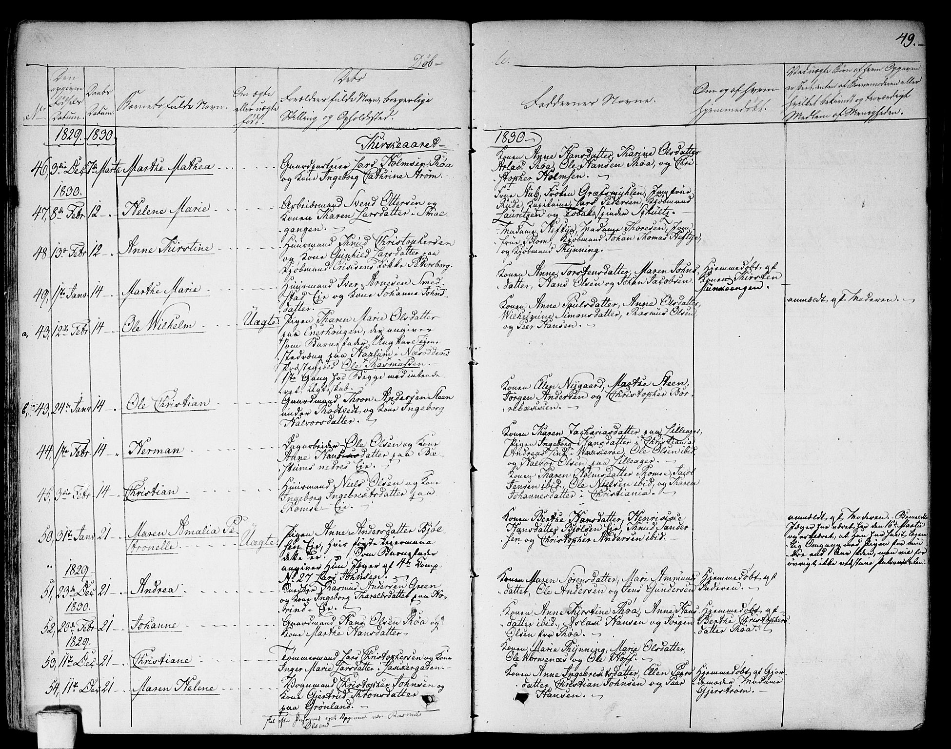 Aker prestekontor kirkebøker, AV/SAO-A-10861/F/L0013: Ministerialbok nr. 13, 1828-1837, s. 49