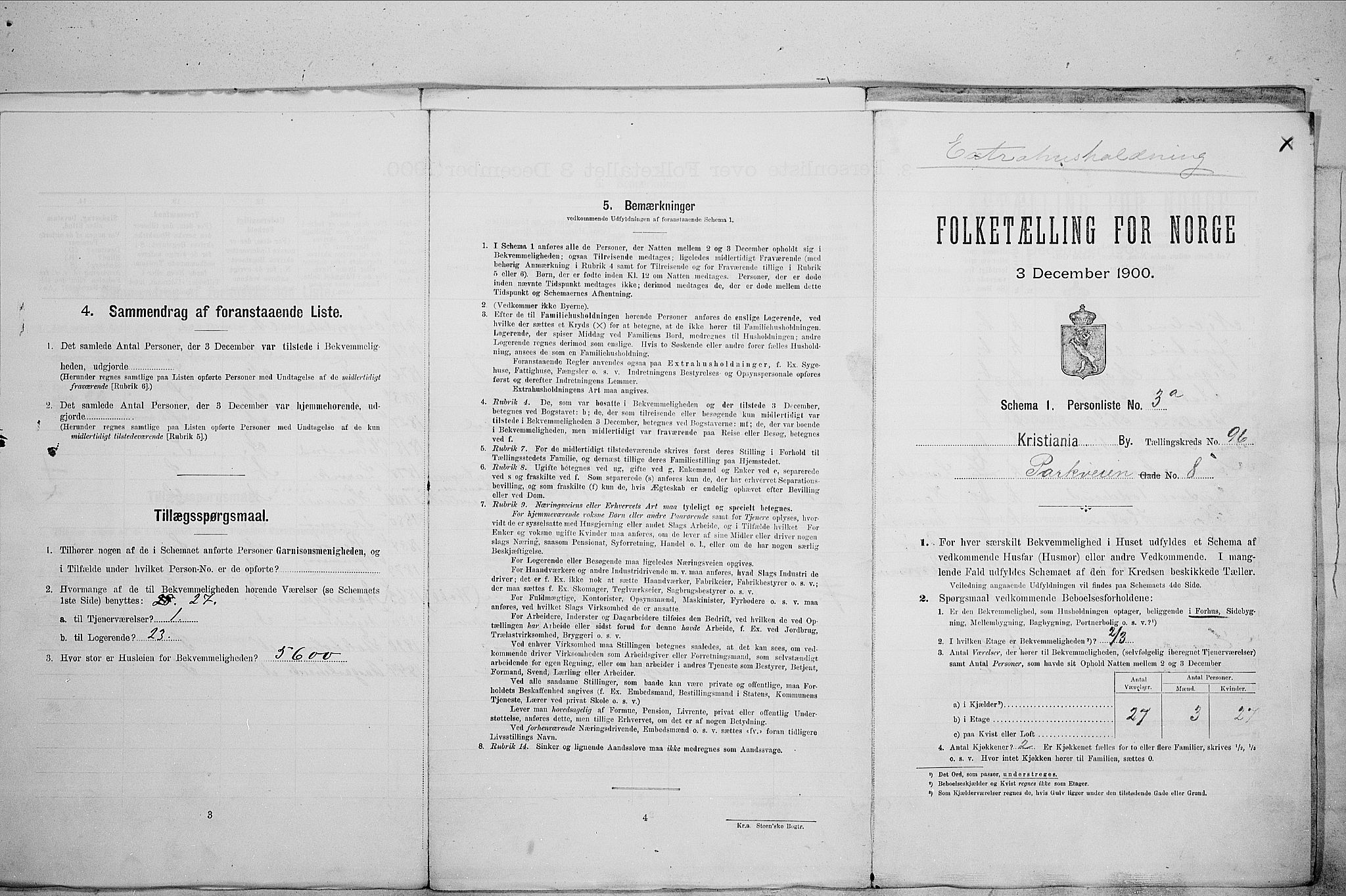 SAO, Folketelling 1900 for 0301 Kristiania kjøpstad, 1900, s. 70279