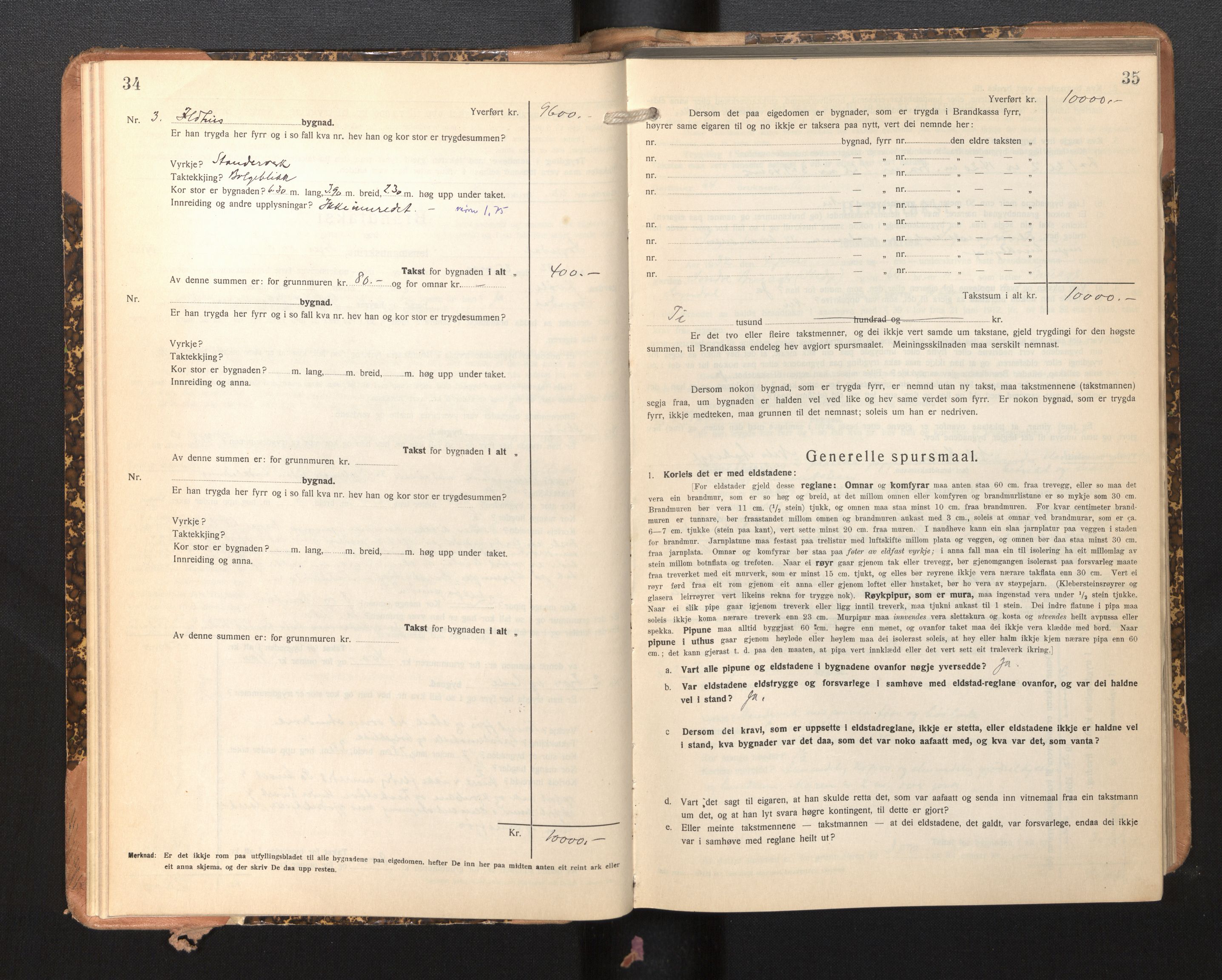 Lensmannen i Sogndal, SAB/A-29901/0012/L0013: Branntakstprotokoll, skjematakst, 1931-1938, s. 34-35