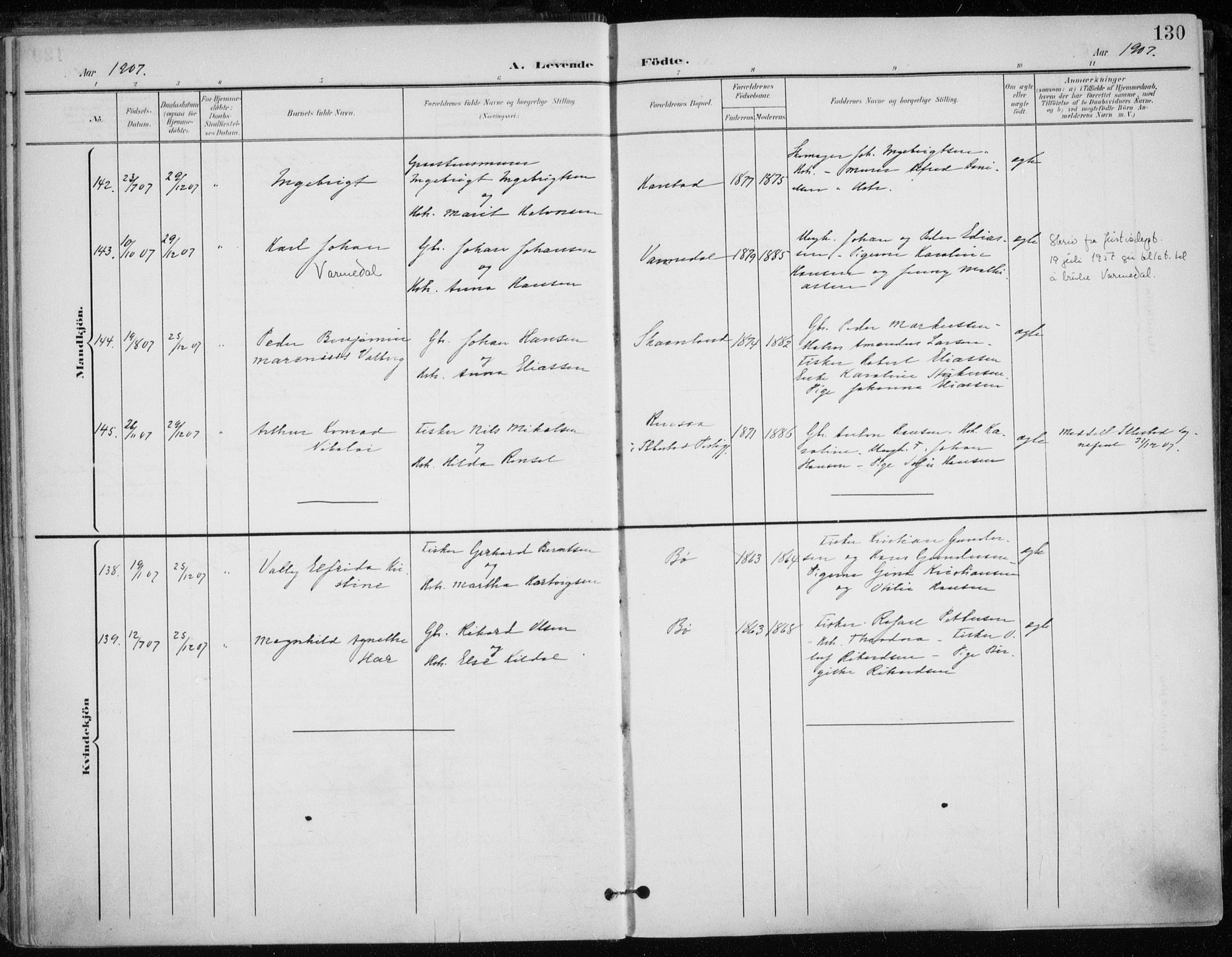 Trondenes sokneprestkontor, AV/SATØ-S-1319/H/Ha/L0017kirke: Ministerialbok nr. 17, 1899-1908, s. 130