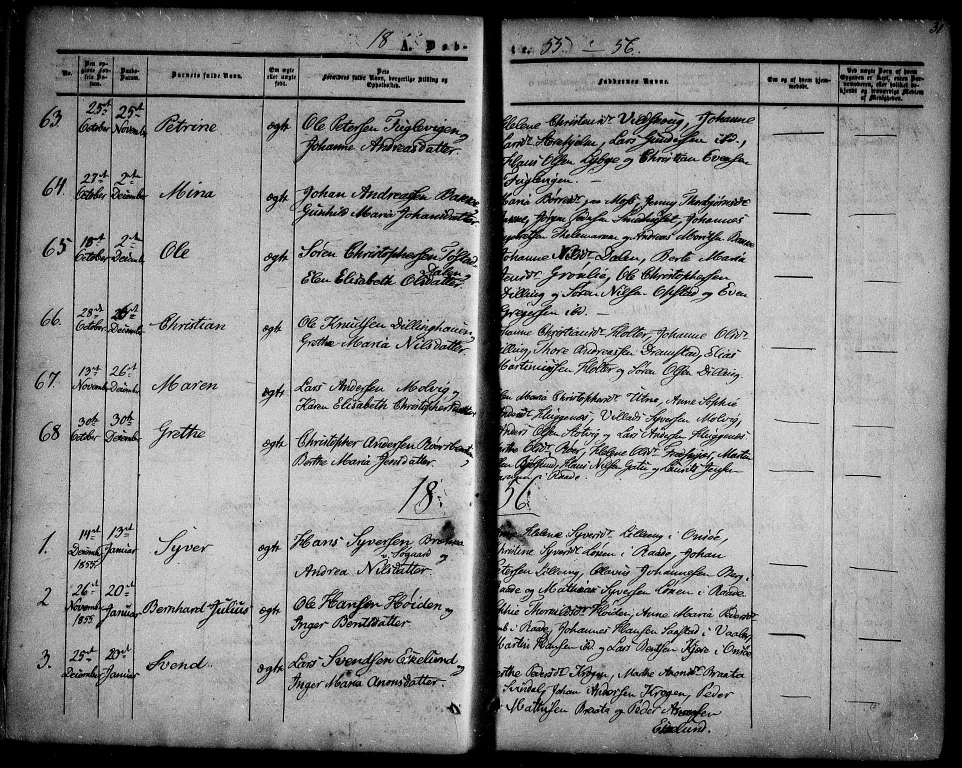 Rygge prestekontor Kirkebøker, AV/SAO-A-10084b/F/Fa/L0005: Ministerialbok nr. 5, 1852-1871, s. 31