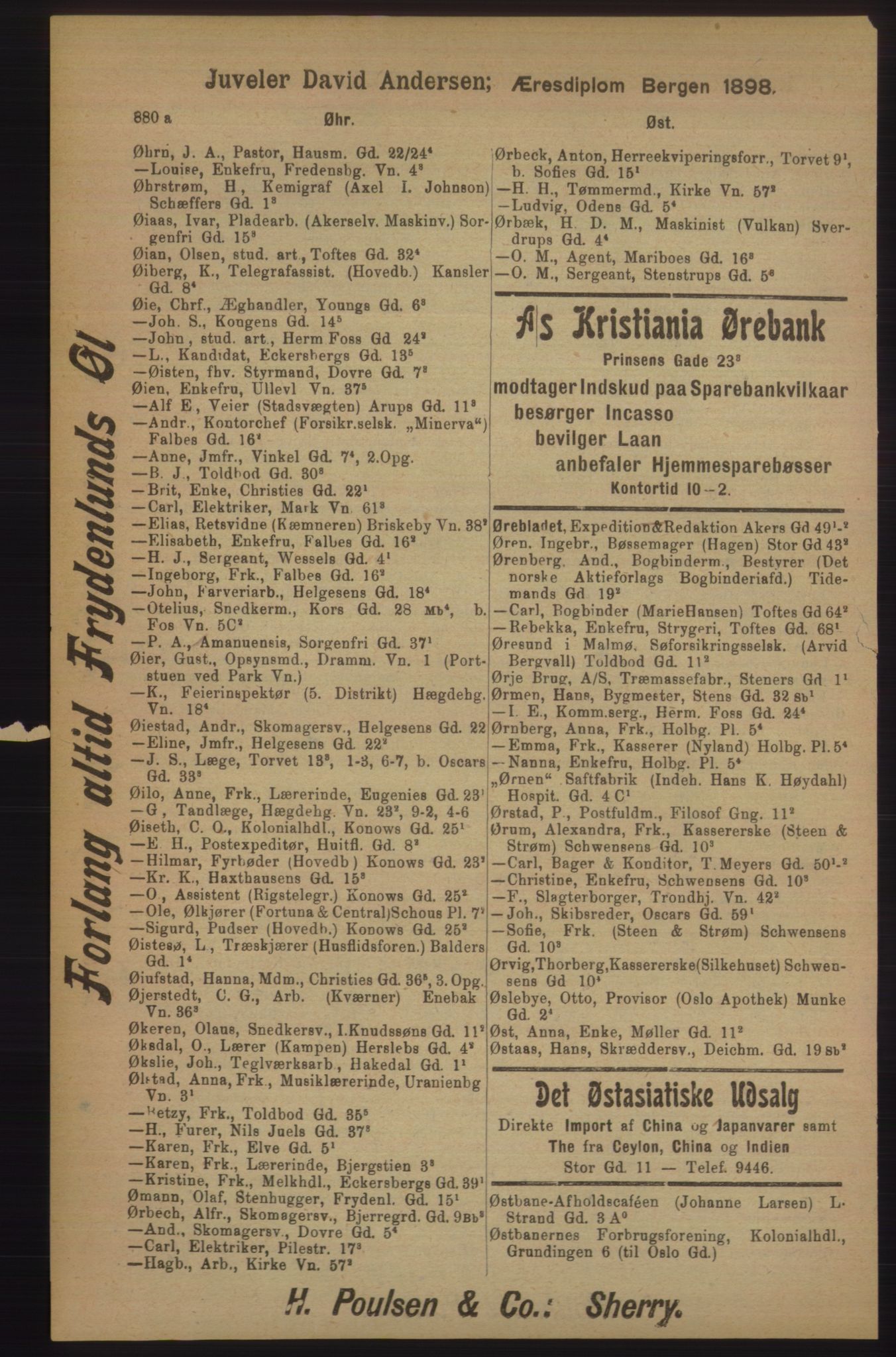 Kristiania/Oslo adressebok, PUBL/-, 1905, s. 880