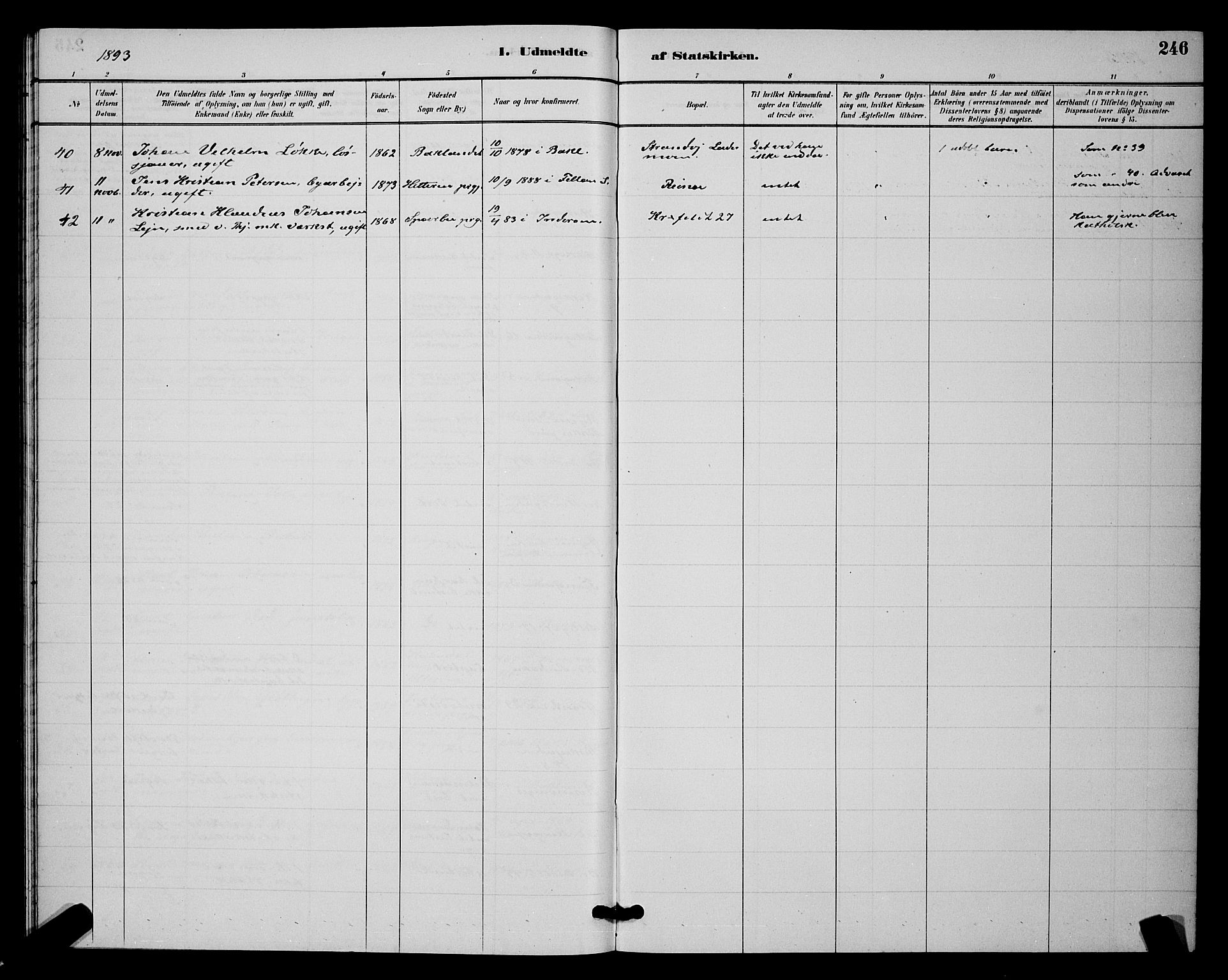 Ministerialprotokoller, klokkerbøker og fødselsregistre - Sør-Trøndelag, AV/SAT-A-1456/604/L0223: Klokkerbok nr. 604C06, 1886-1897, s. 246