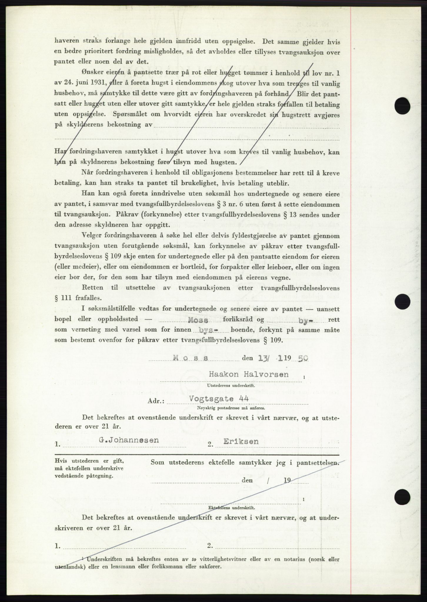 Moss sorenskriveri, SAO/A-10168: Pantebok nr. B23, 1949-1950, Dagboknr: 197/1950
