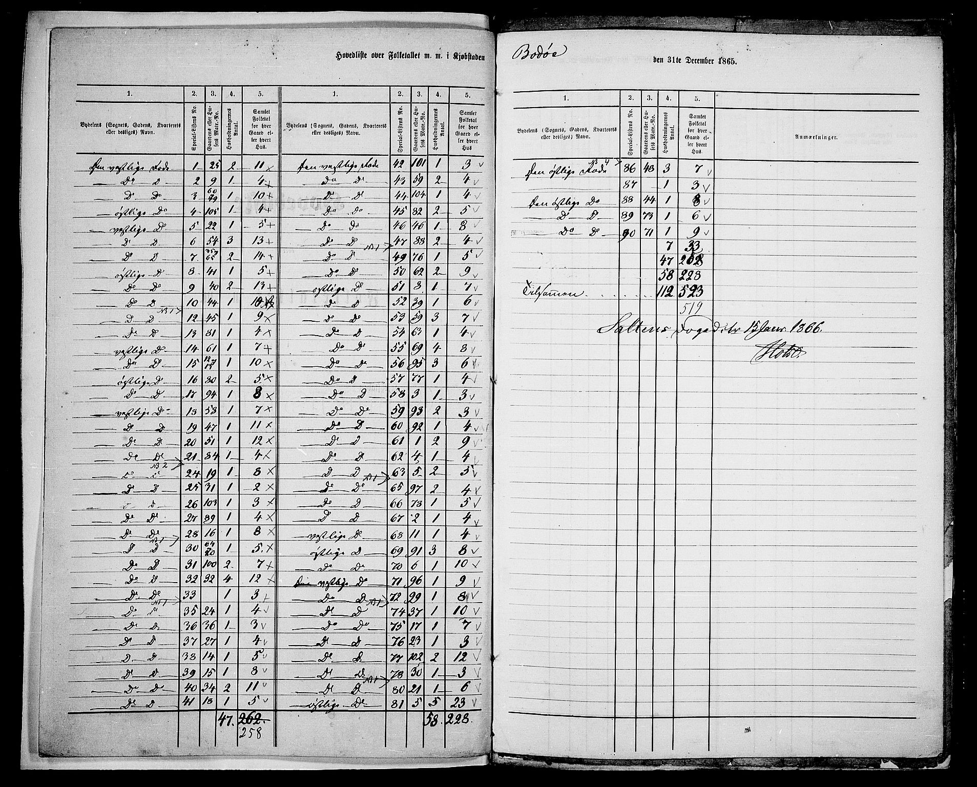 RA, Folketelling 1865 for 1804B Bodø prestegjeld, Bodø kjøpstad, 1865, s. 4