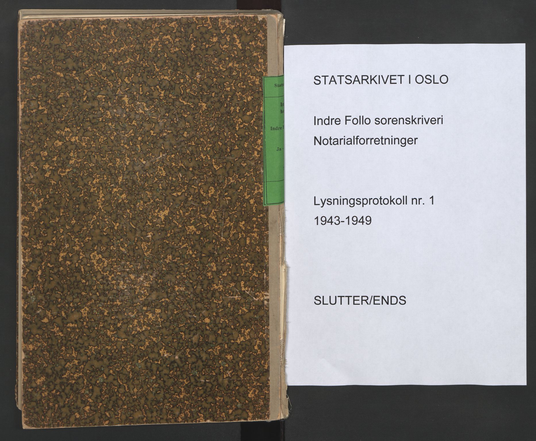 Indre Follo tingrett, SAO/A-10086/L/Lc/L0001: Lysingsbok, 1943-1949
