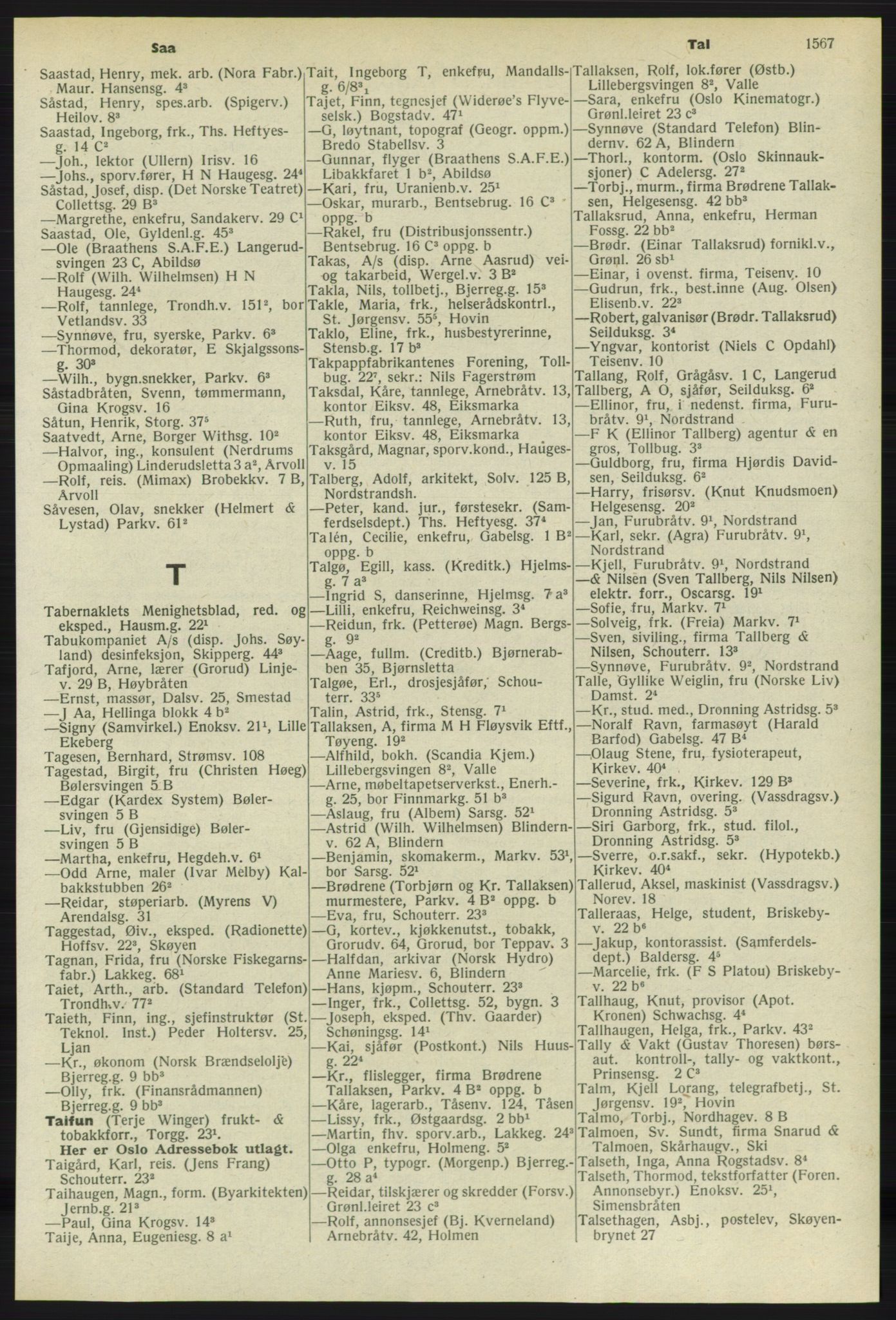 Kristiania/Oslo adressebok, PUBL/-, 1958-1959, s. 1567