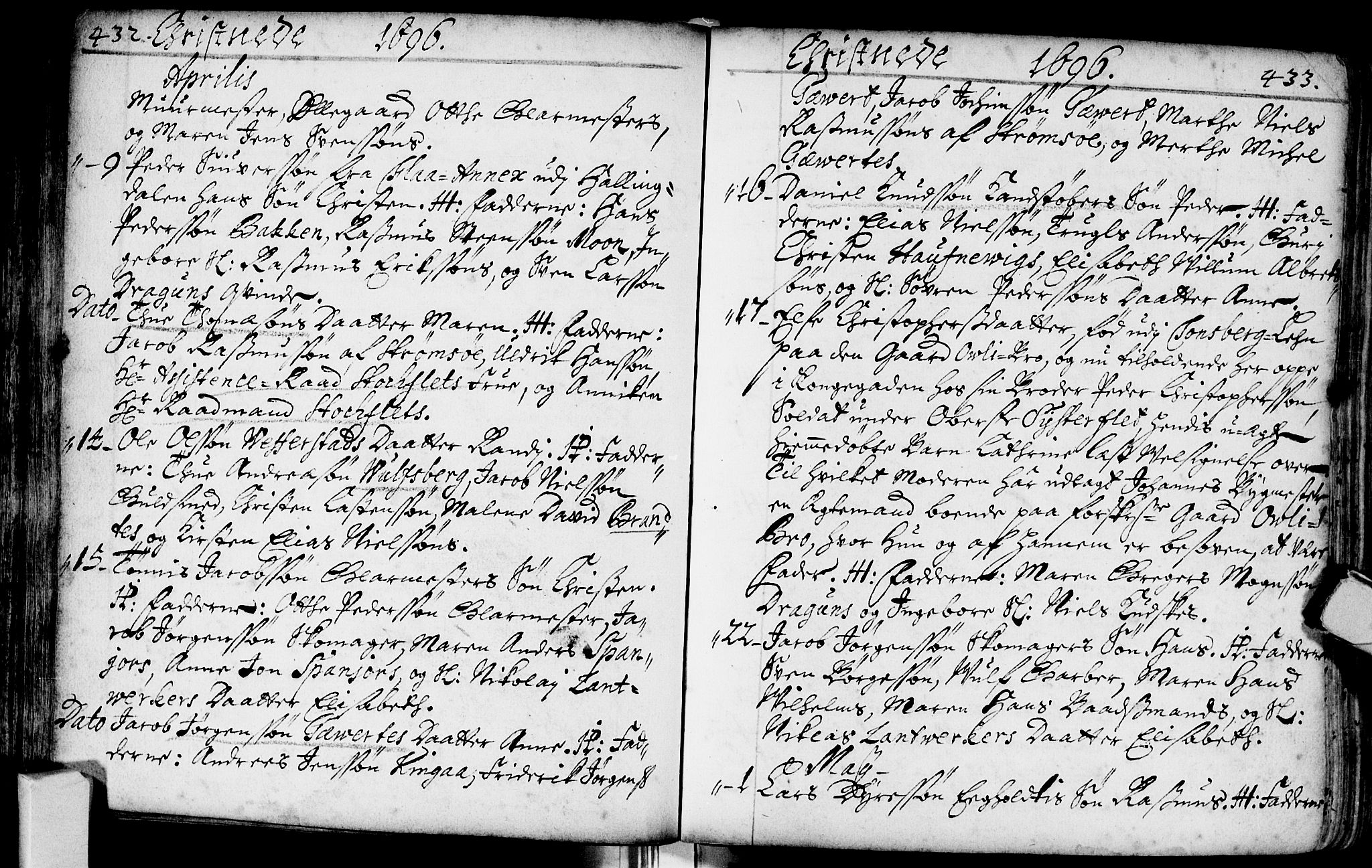 Bragernes kirkebøker, SAKO/A-6/F/Fa/L0002: Ministerialbok nr. I 2, 1680-1705, s. 432-433