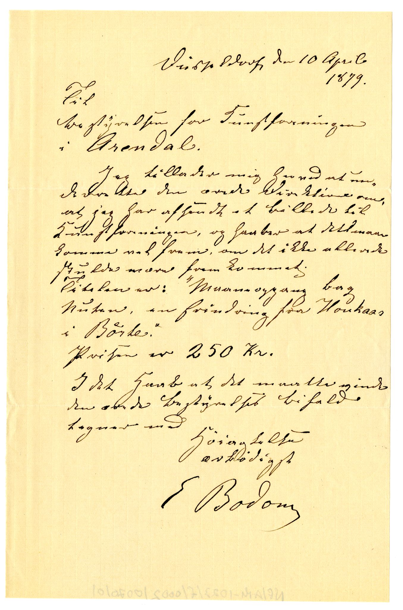 Diderik Maria Aalls brevsamling, NF/Ark-1023/F/L0002: D.M. Aalls brevsamling. B - C, 1799-1889, s. 85