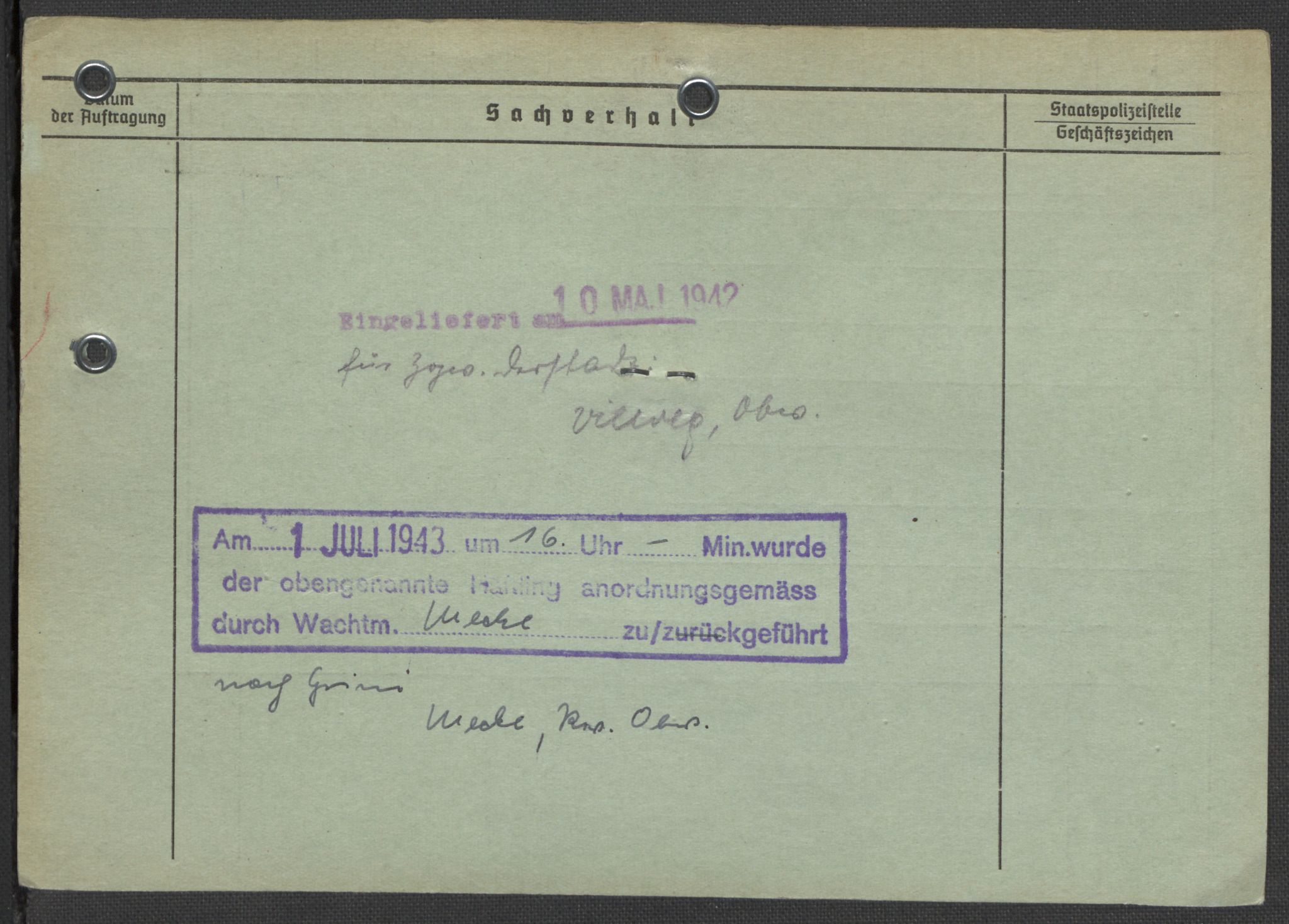 Befehlshaber der Sicherheitspolizei und des SD, RA/RAFA-5969/E/Ea/Eaa/L0002: Register over norske fanger i Møllergata 19: Bj-Eng, 1940-1945, s. 536