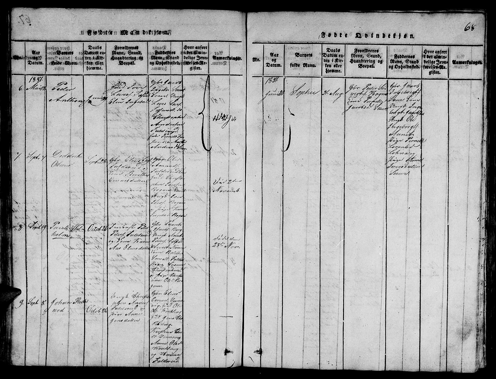Ministerialprotokoller, klokkerbøker og fødselsregistre - Nord-Trøndelag, SAT/A-1458/780/L0648: Klokkerbok nr. 780C01 /3, 1815-1877, s. 68