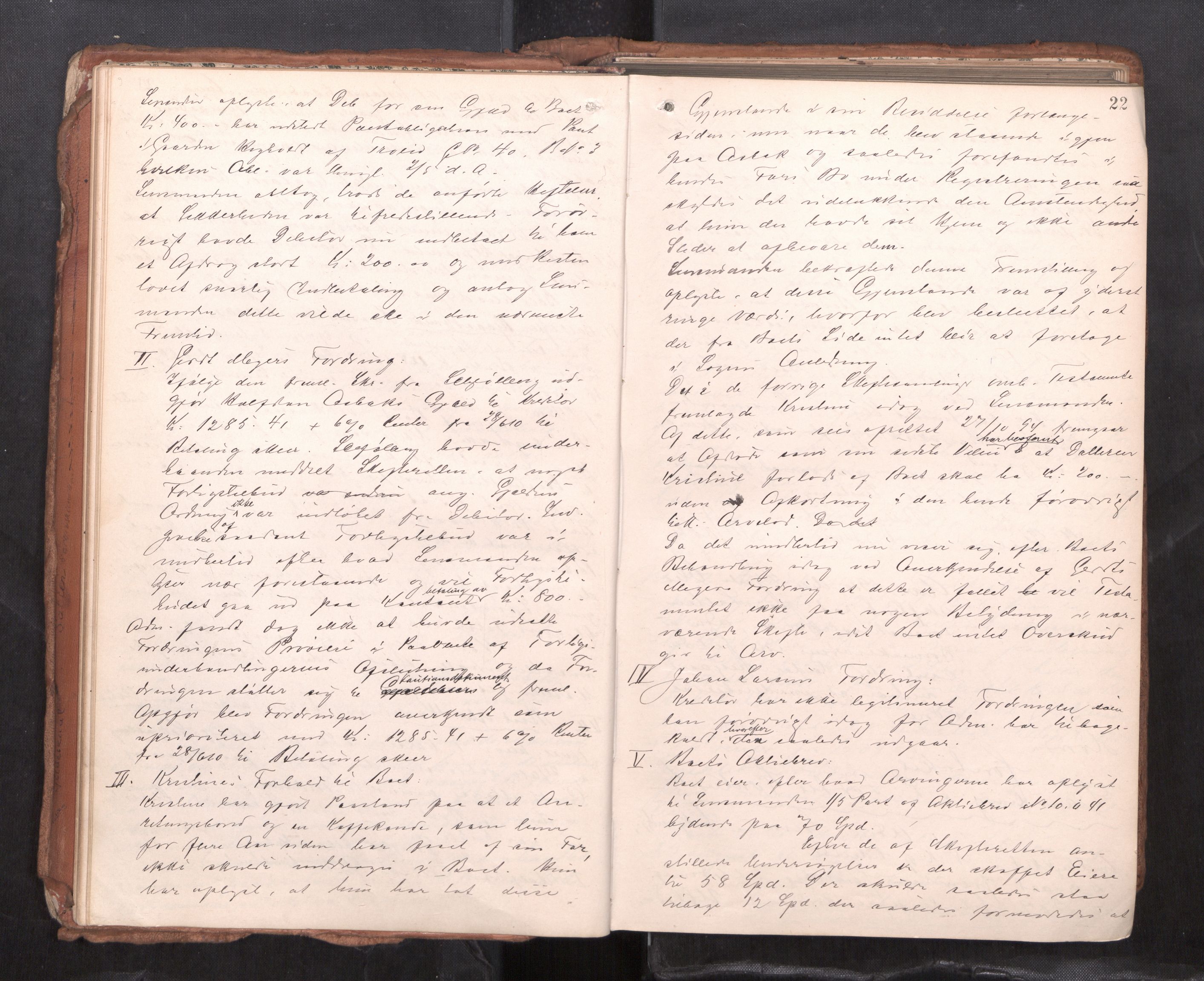 Salten sorenskriveri, AV/SAT-A-4578/1/3/3B/L0012: Skiftebehandlingsprotokoll, 1910-1915, s. 22