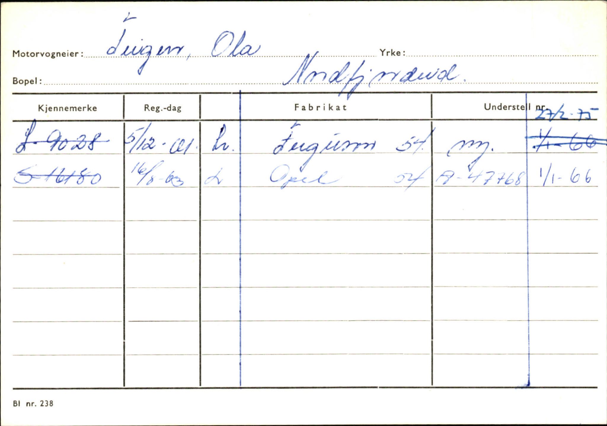 Statens vegvesen, Sogn og Fjordane vegkontor, AV/SAB-A-5301/4/F/L0130: Eigarregister Eid T-Å. Høyanger A-O, 1945-1975, s. 33