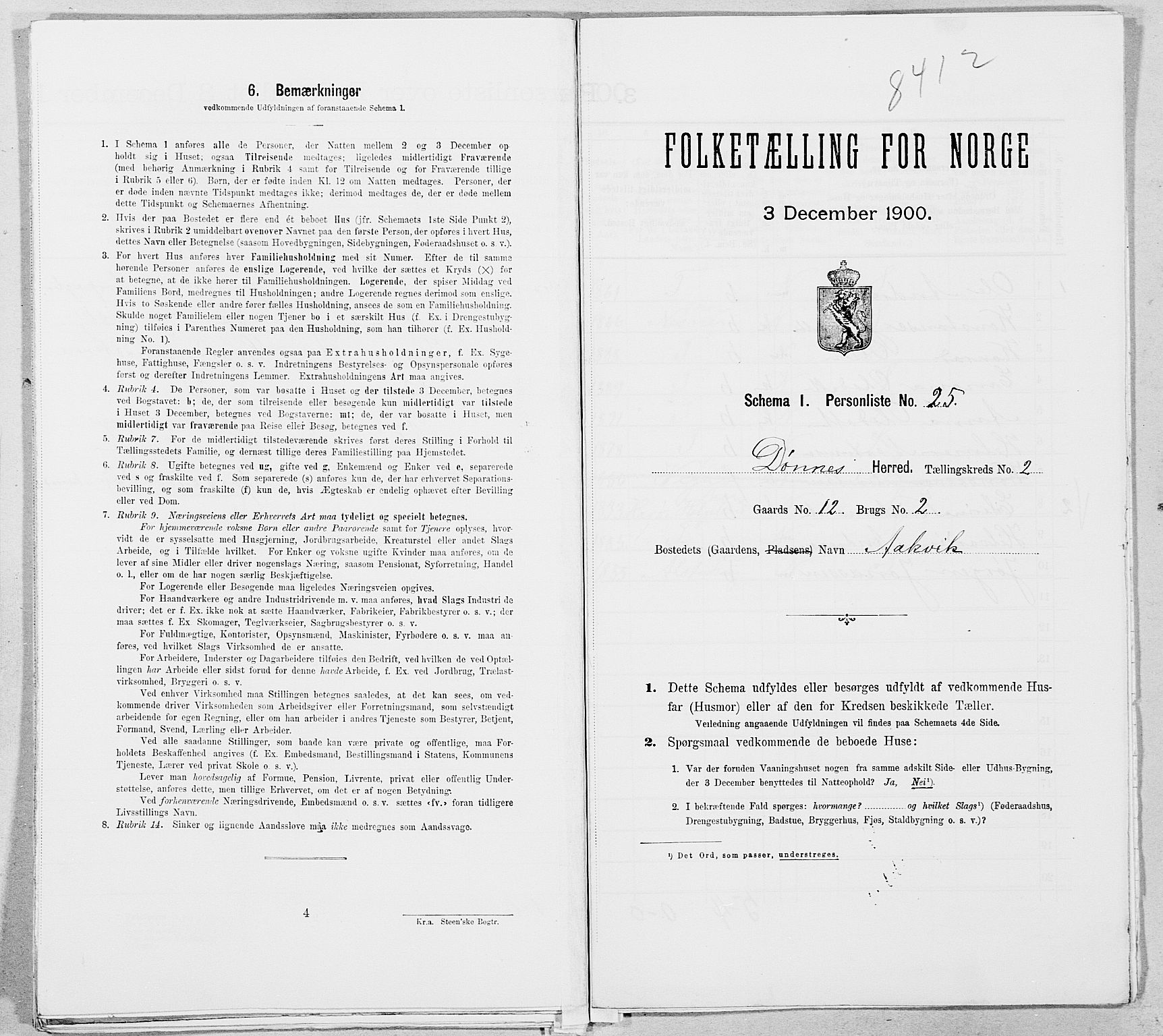 SAT, Folketelling 1900 for 1827 Dønnes herred, 1900, s. 253