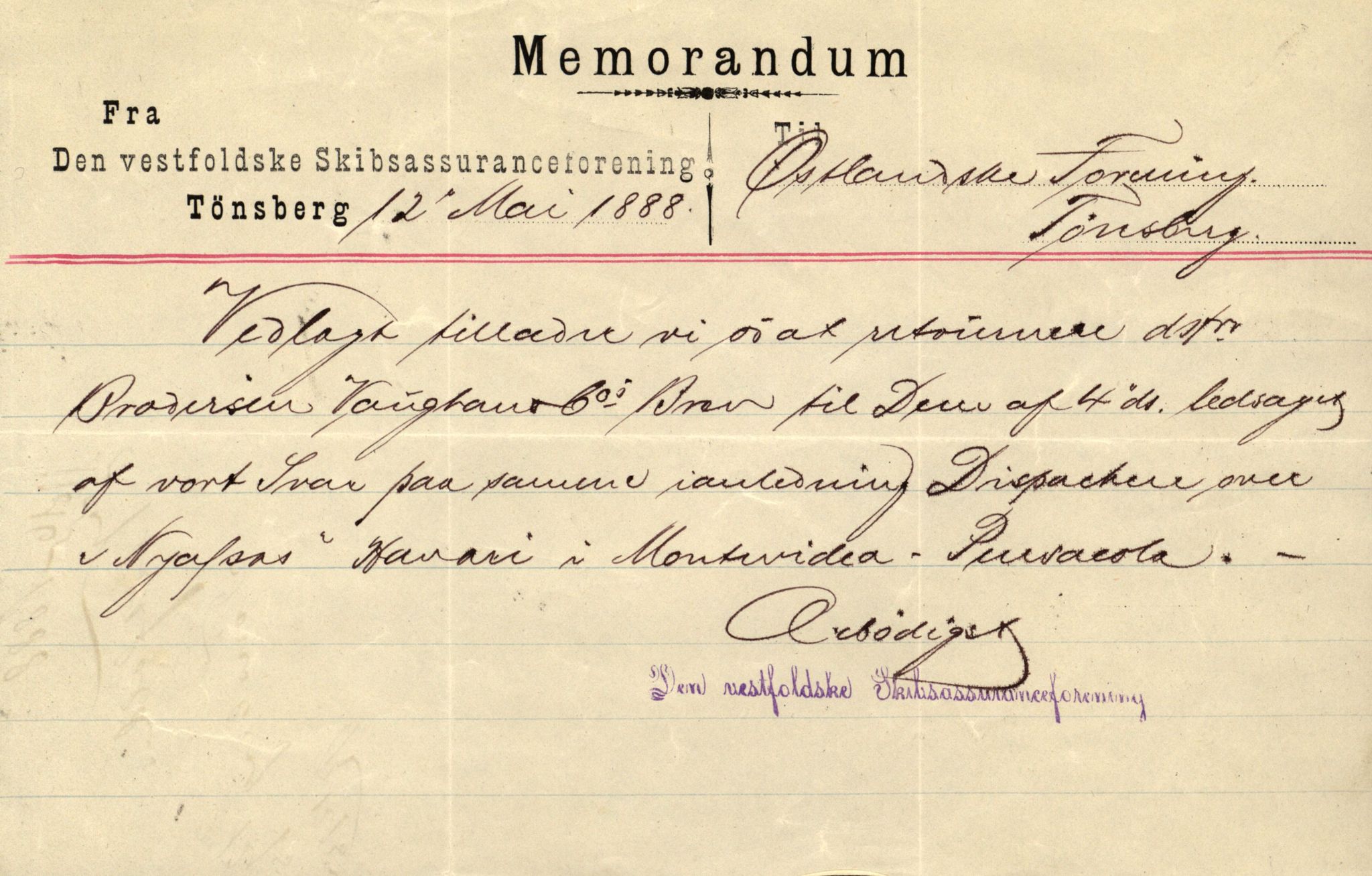 Pa 63 - Østlandske skibsassuranceforening, VEMU/A-1079/G/Ga/L0021/0002: Havaridokumenter / Isbaaden, Ragna, Sylphiden, Nyassa, 1887, s. 98