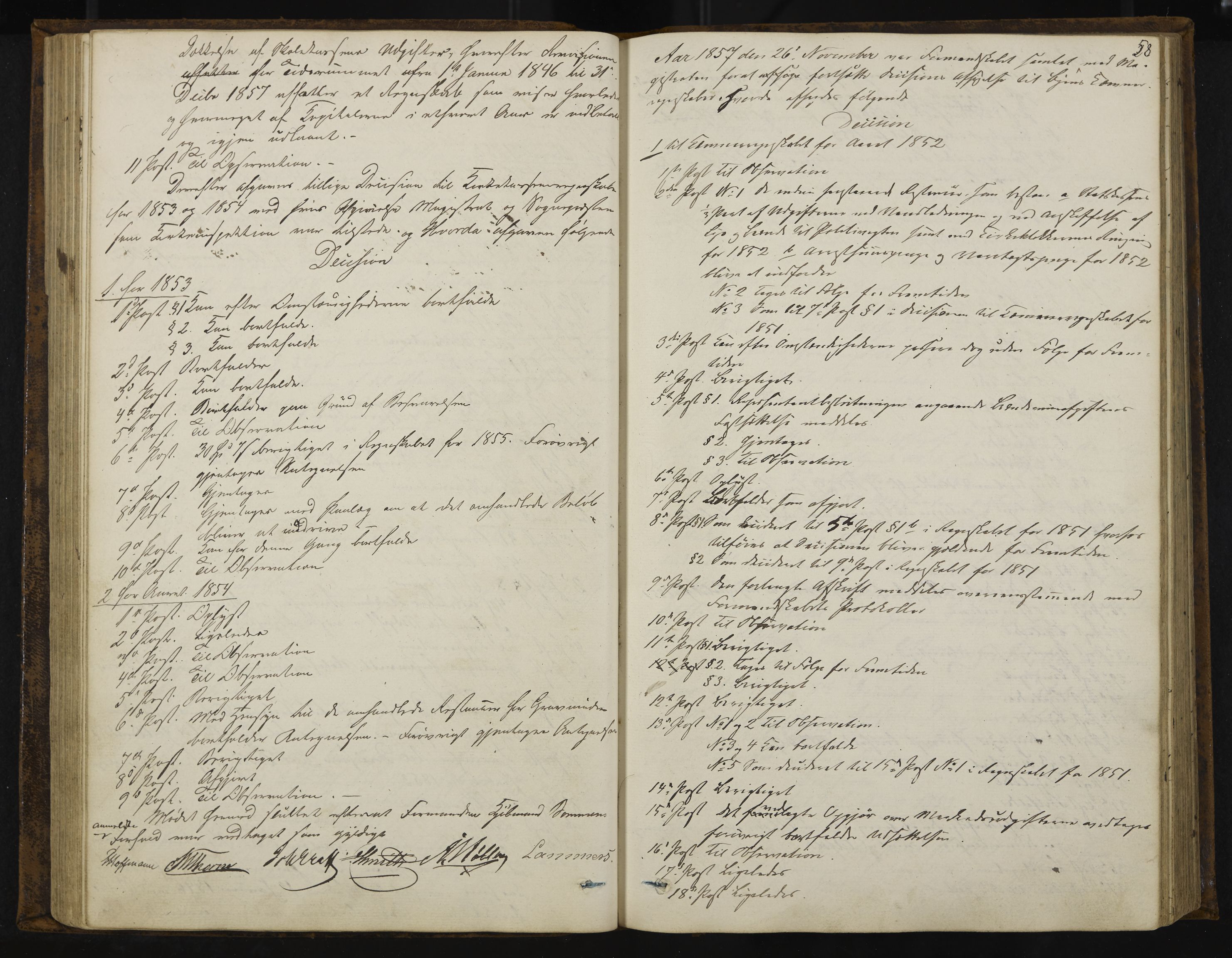 Kongsberg formannskap og sentraladministrasjon, IKAK/0604021-1/A/L0003: Møtebok med register, 1856-1861, s. 58