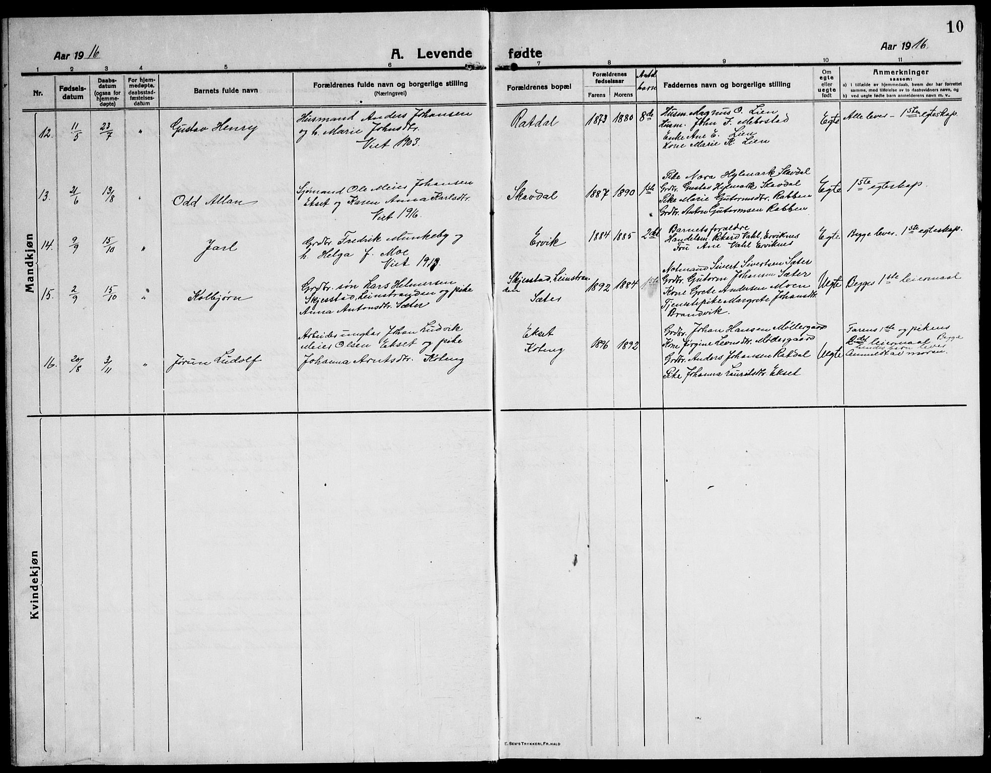 Ministerialprotokoller, klokkerbøker og fødselsregistre - Sør-Trøndelag, AV/SAT-A-1456/651/L0648: Klokkerbok nr. 651C02, 1915-1945, s. 10