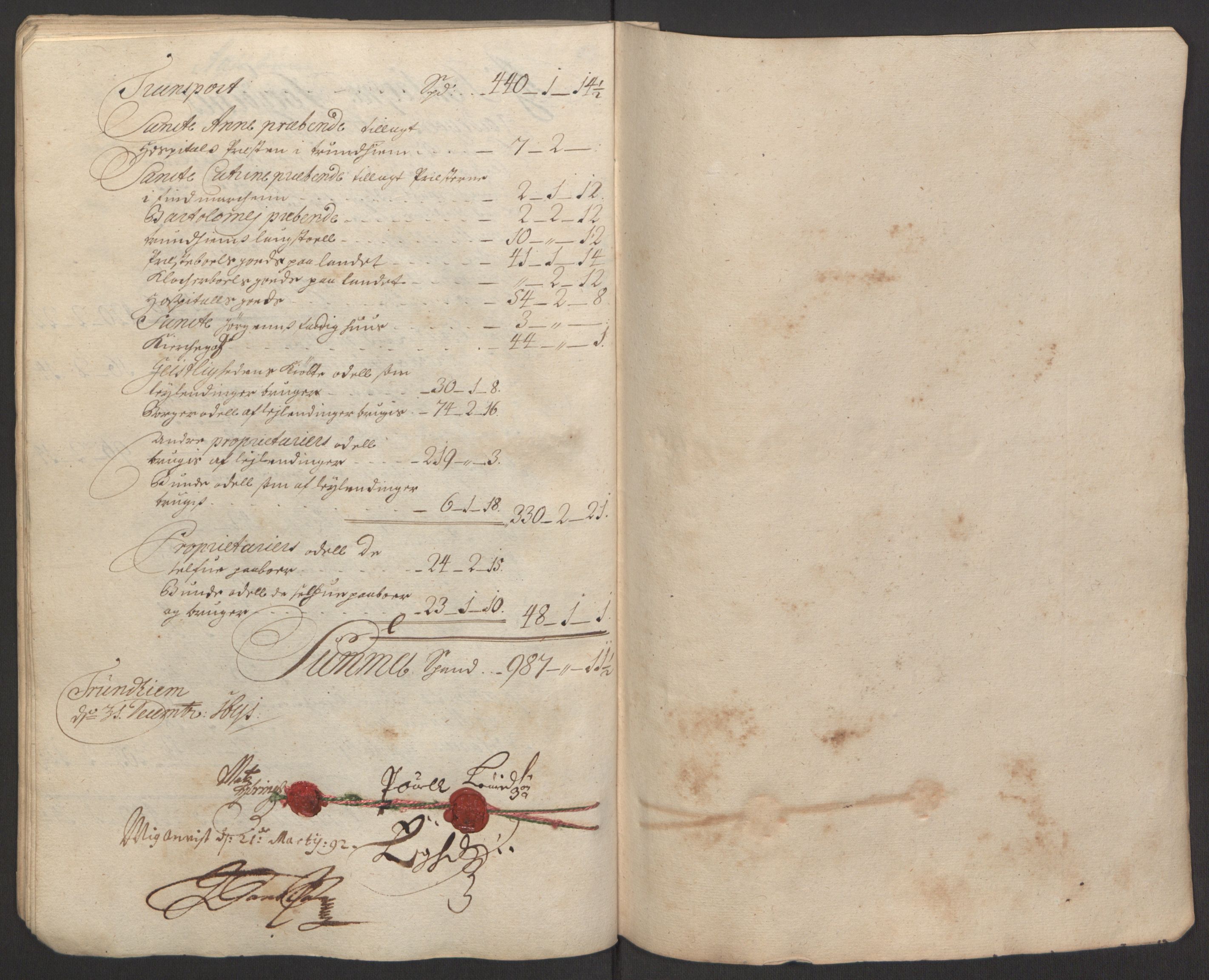 Rentekammeret inntil 1814, Reviderte regnskaper, Fogderegnskap, AV/RA-EA-4092/R61/L4103: Fogderegnskap Strinda og Selbu, 1691-1692, s. 47