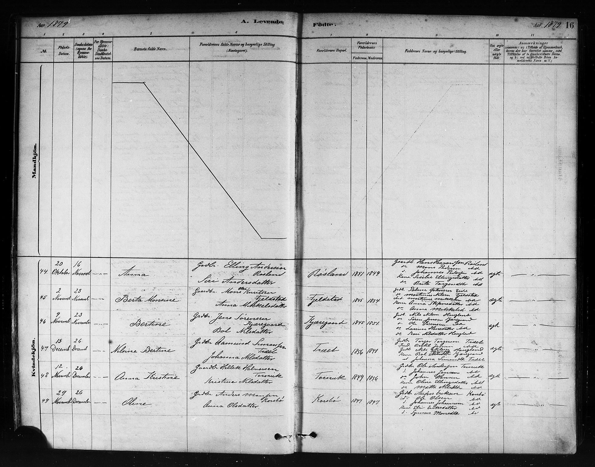 Herdla Sokneprestembete, AV/SAB-A-75701/H/Haa: Ministerialbok nr. A 3, 1878-1890, s. 16