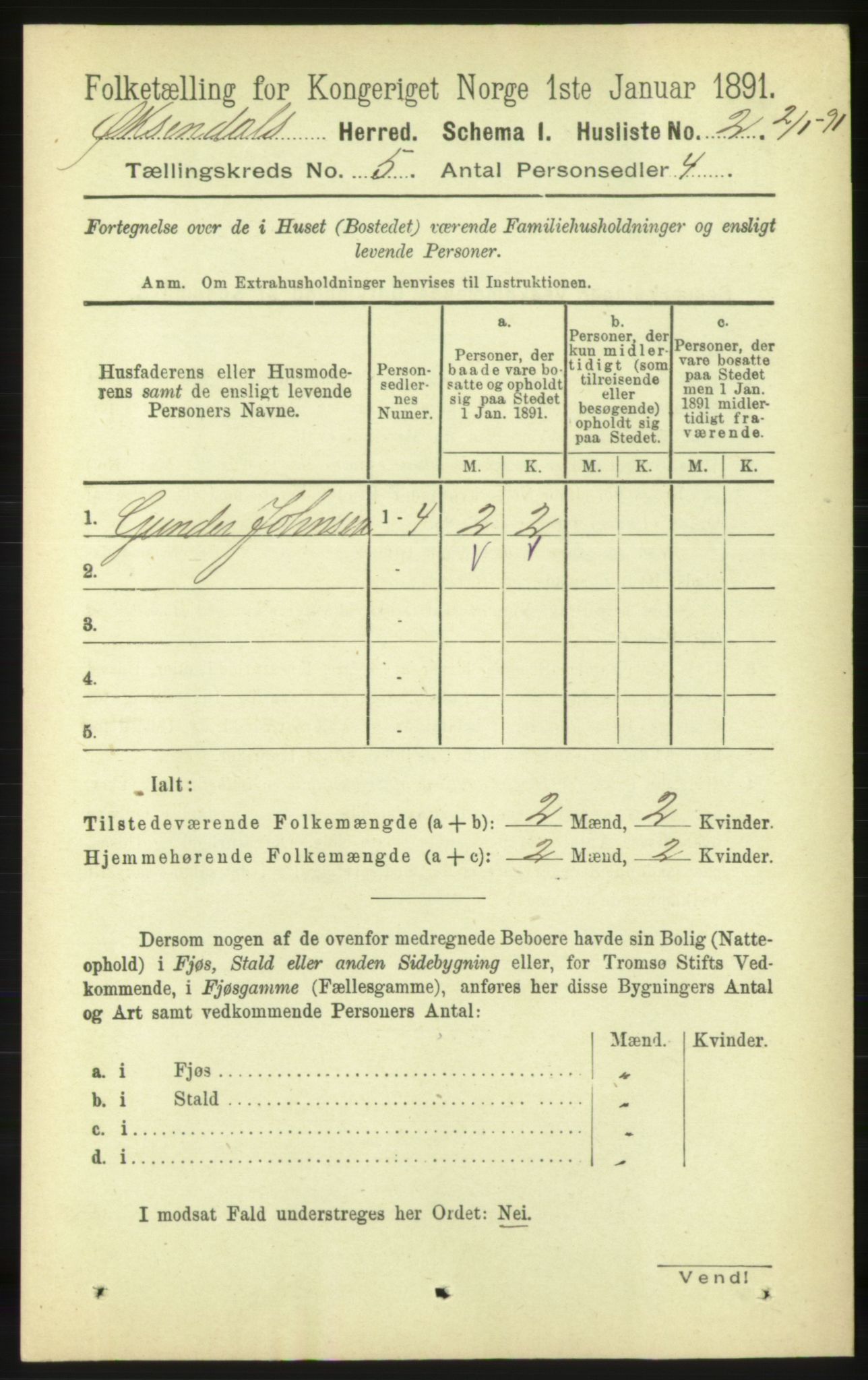 RA, Folketelling 1891 for 1561 Øksendal herred, 1891, s. 996