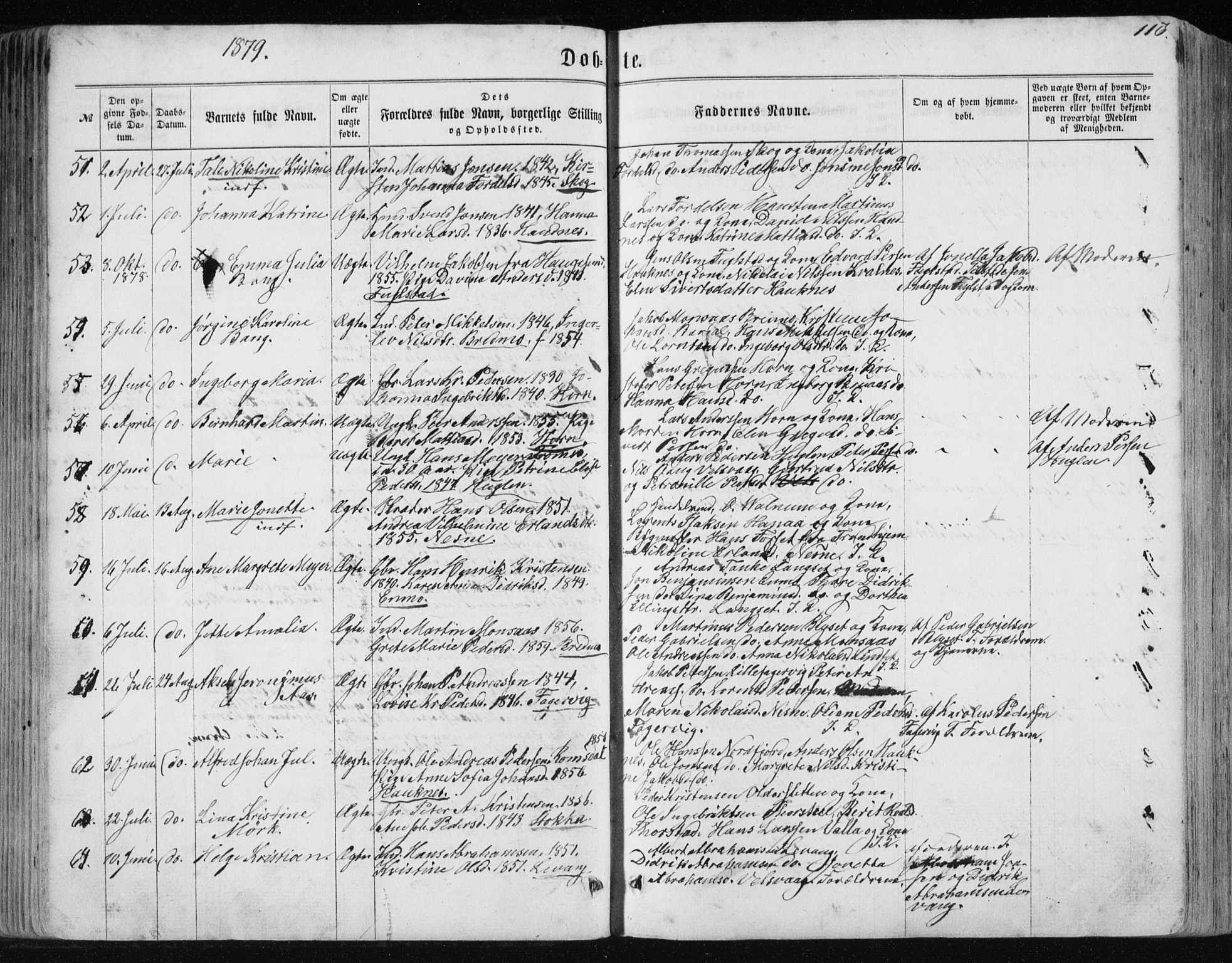 Ministerialprotokoller, klokkerbøker og fødselsregistre - Nordland, AV/SAT-A-1459/838/L0556: Klokkerbok nr. 838C03, 1861-1893, s. 116