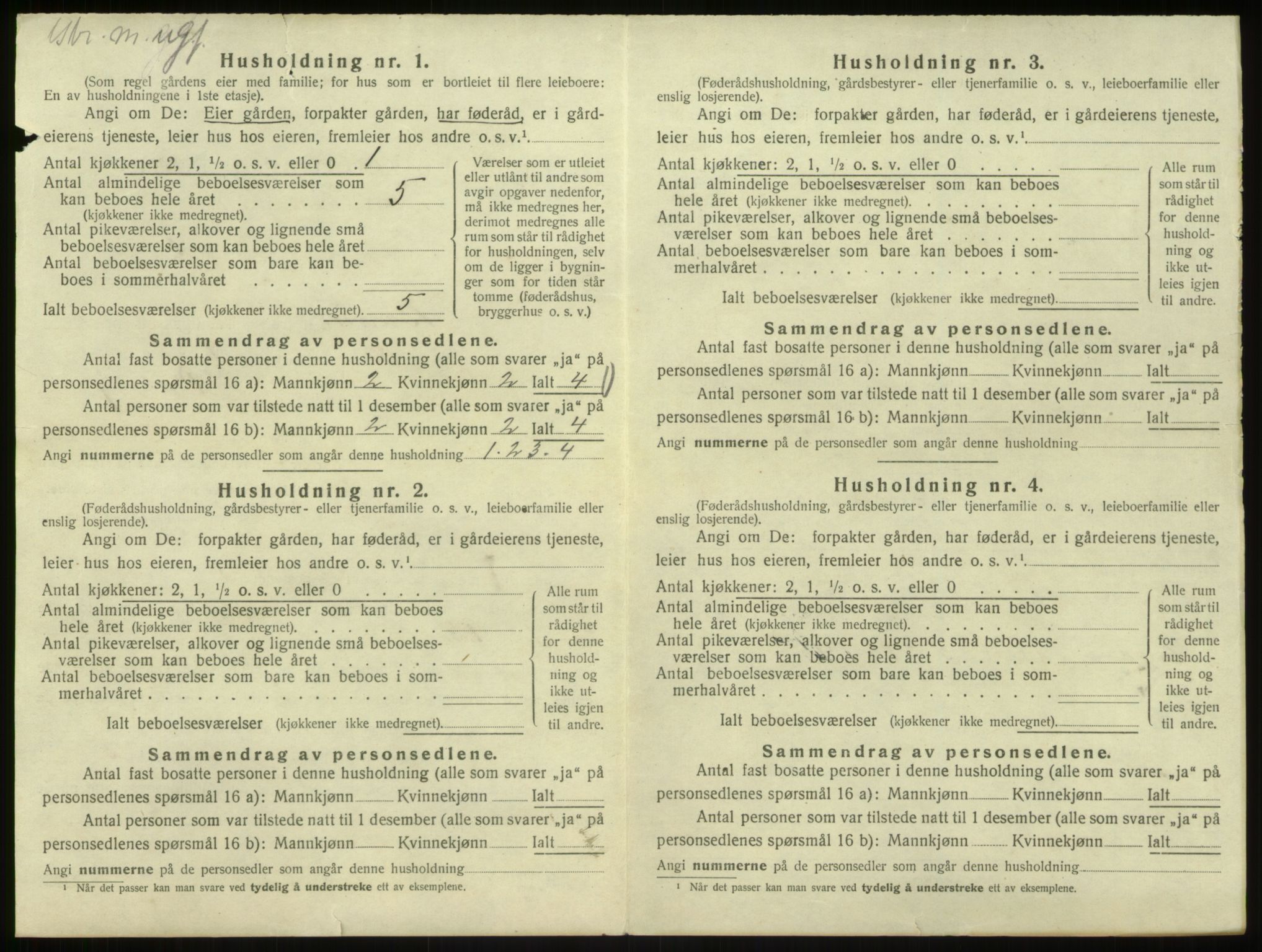 SAB, Folketelling 1920 for 1251 Bruvik herred, 1920, s. 56