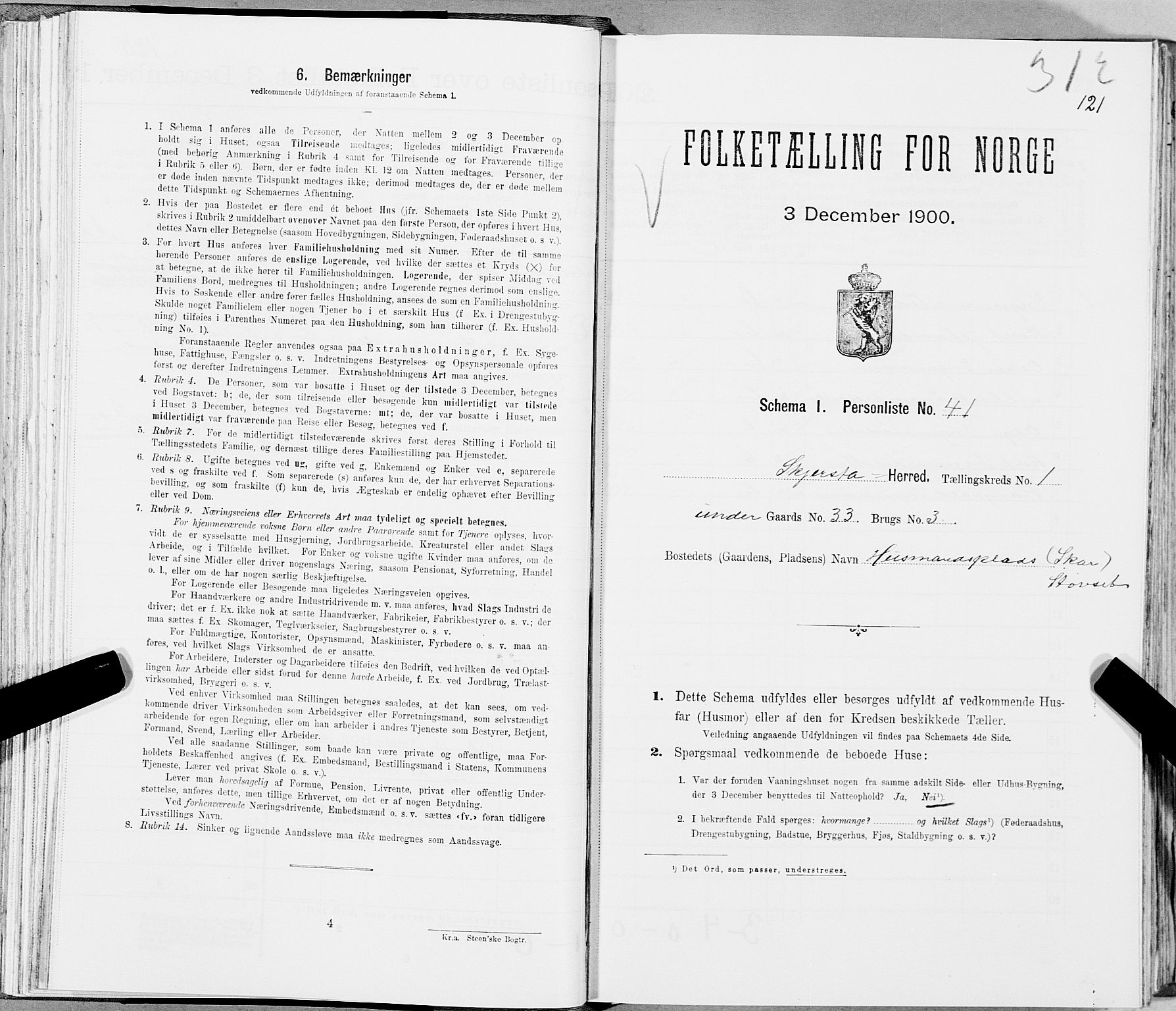 SAT, Folketelling 1900 for 1842 Skjerstad herred, 1900, s. 121