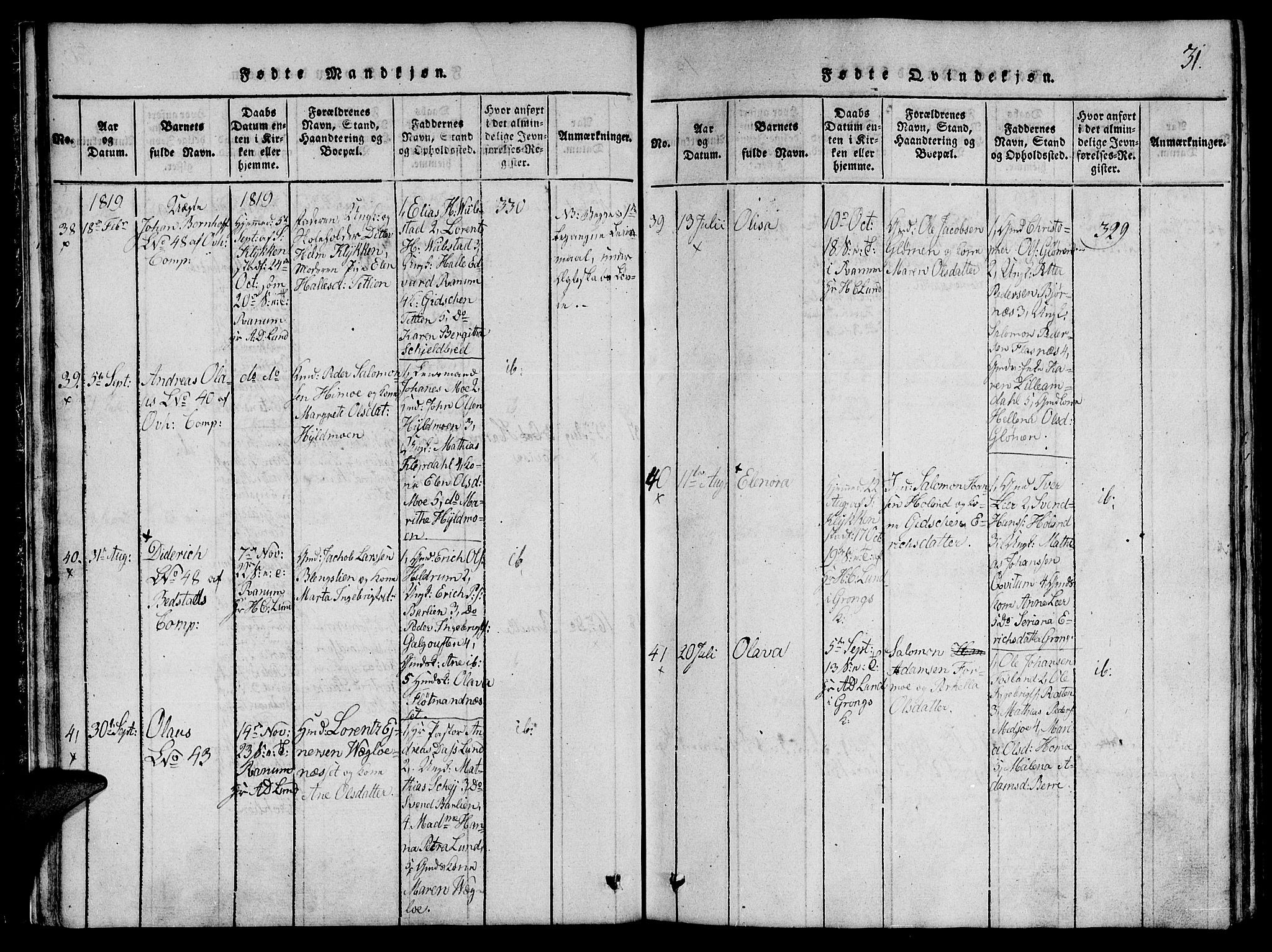 Ministerialprotokoller, klokkerbøker og fødselsregistre - Nord-Trøndelag, SAT/A-1458/764/L0546: Ministerialbok nr. 764A06 /1, 1816-1823, s. 31