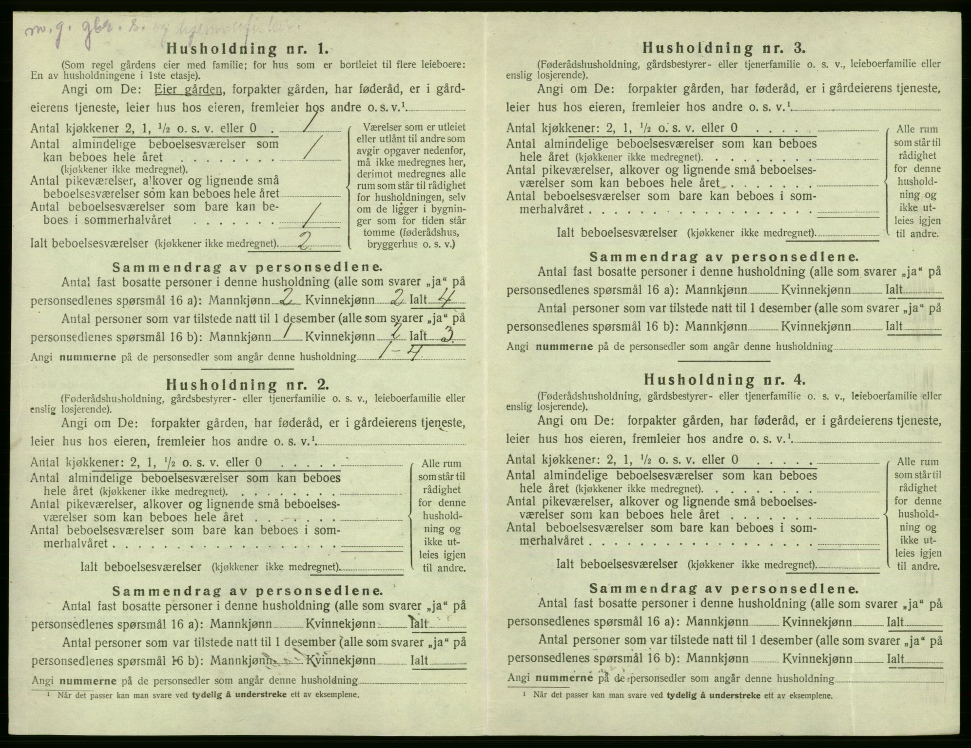 SAB, Folketelling 1920 for 1246 Fjell herred, 1920, s. 796