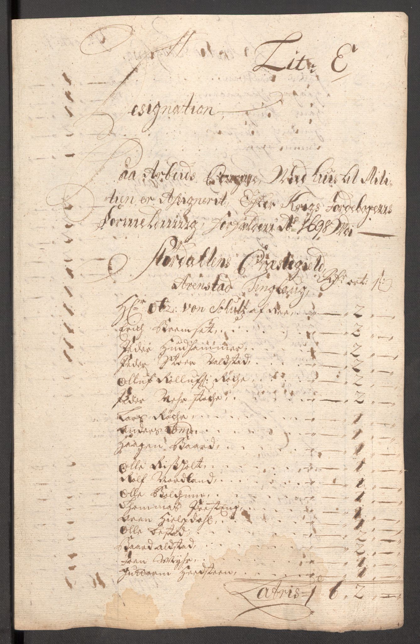 Rentekammeret inntil 1814, Reviderte regnskaper, Fogderegnskap, RA/EA-4092/R62/L4190: Fogderegnskap Stjørdal og Verdal, 1698, s. 133