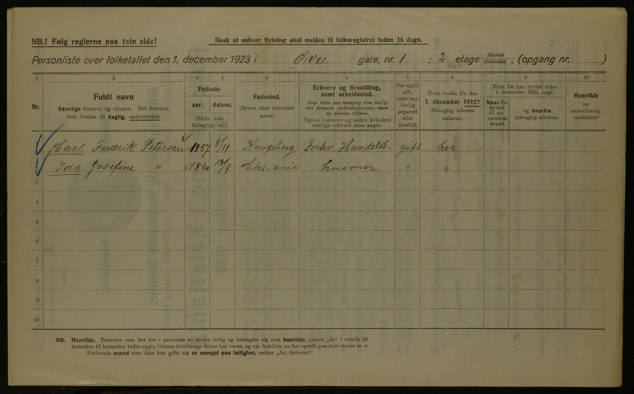 OBA, Kommunal folketelling 1.12.1923 for Kristiania, 1923, s. 143038