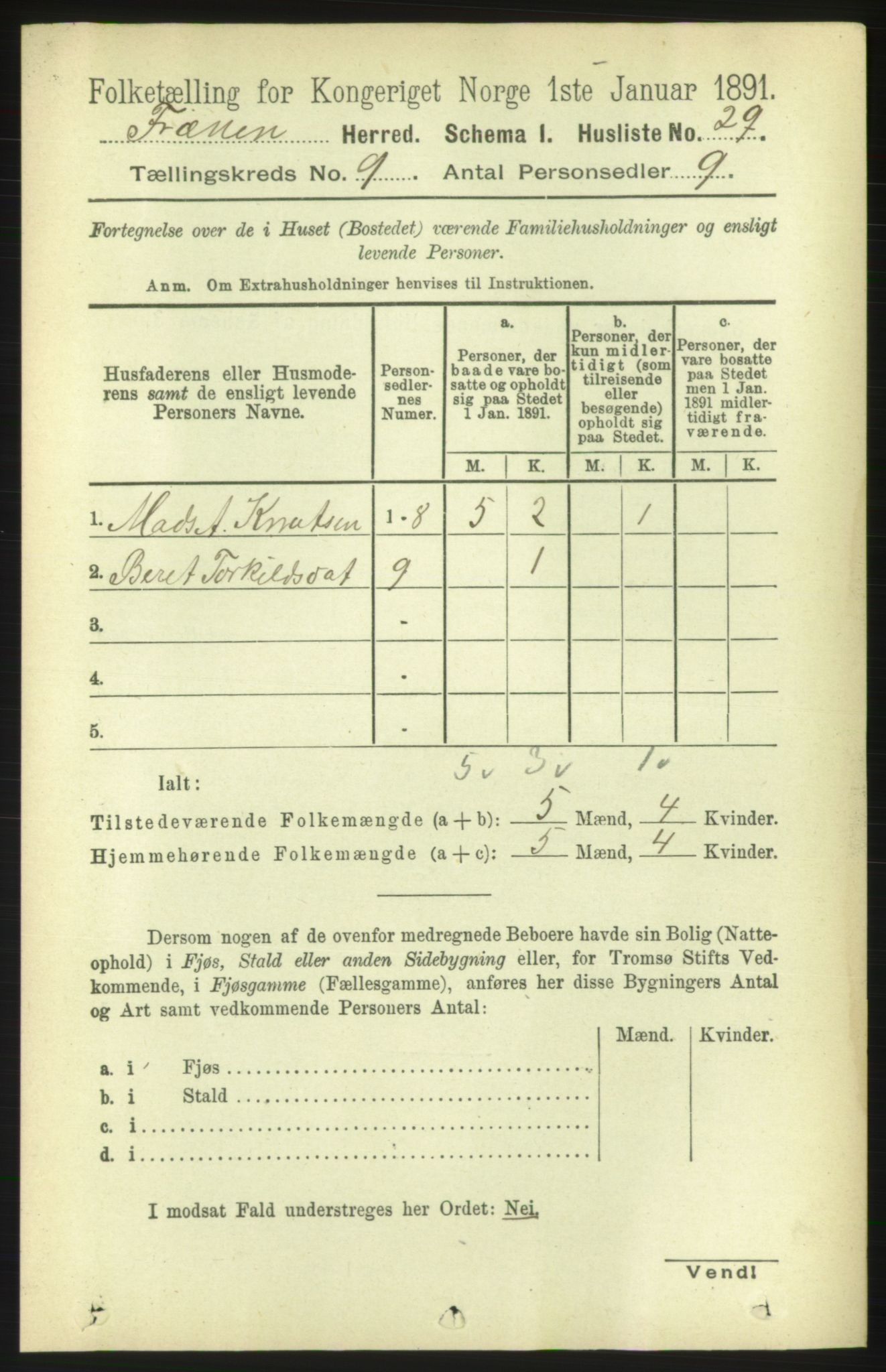 RA, Folketelling 1891 for 1548 Fræna herred, 1891, s. 2846