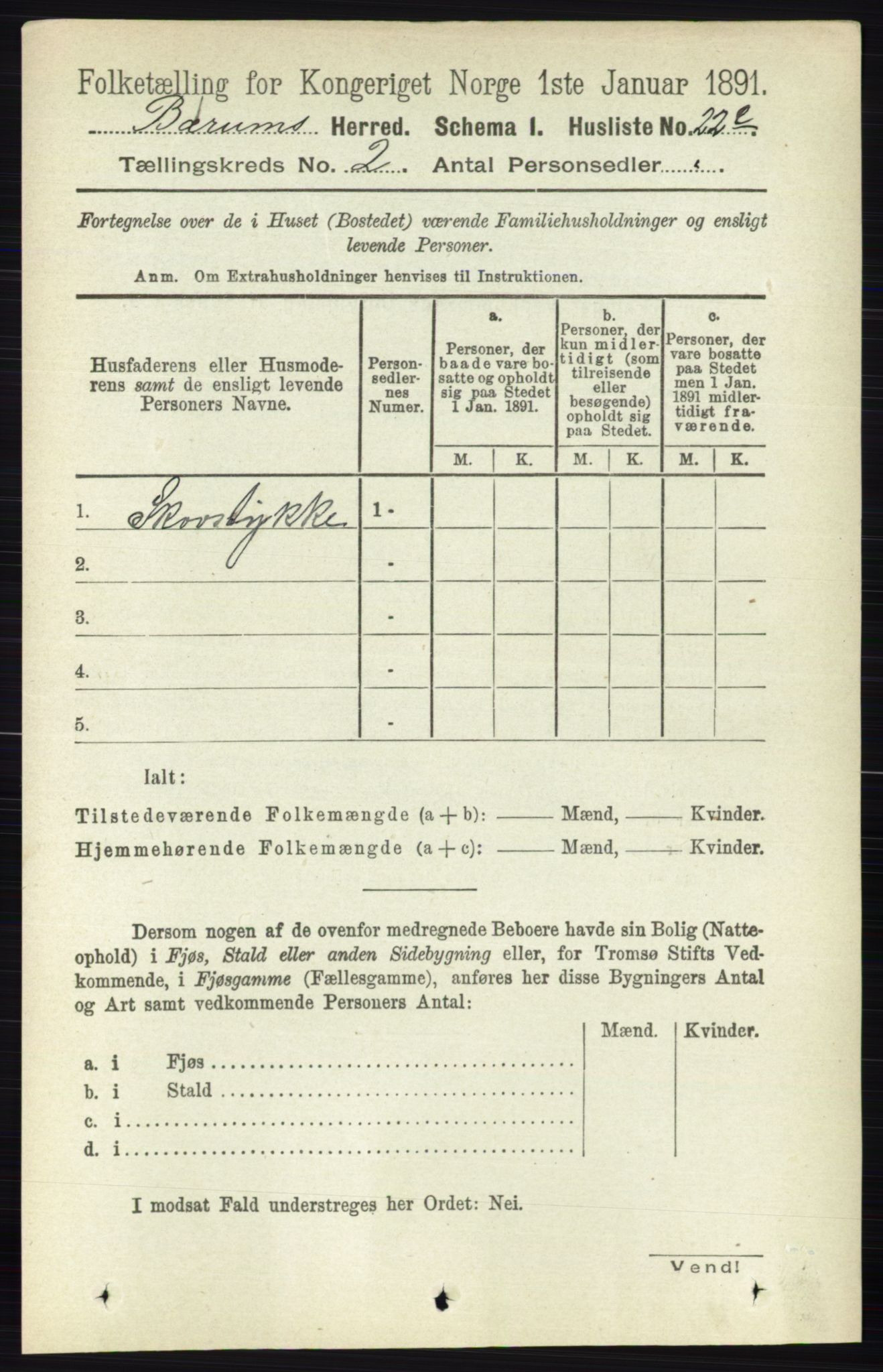 RA, Folketelling 1891 for 0219 Bærum herred, 1891, s. 974
