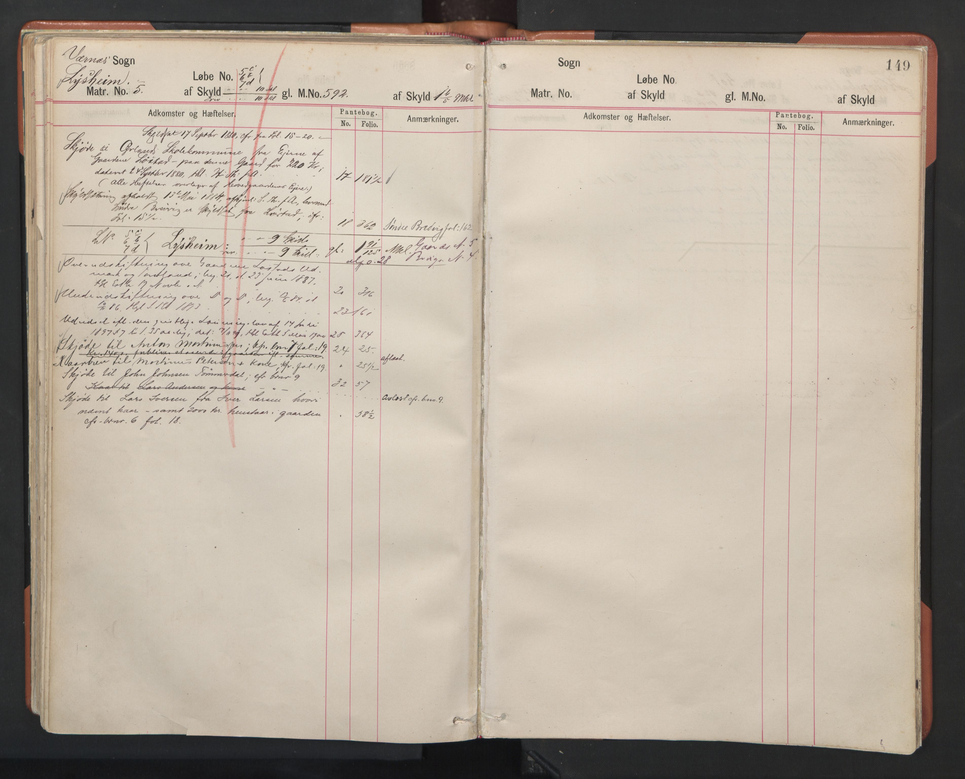 Hitra sorenskriveri, AV/SAT-A-0018/2/2A/L0029: Panteregister nr. 29, s. 149