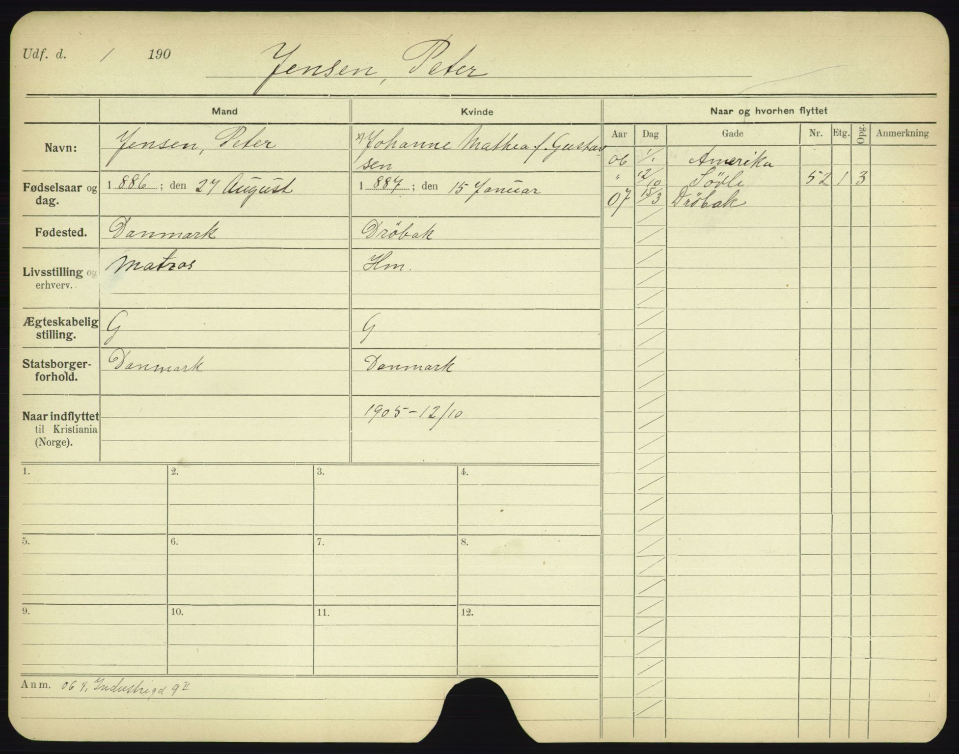 Oslo folkeregister, Registerkort, SAO/A-11715/F/Fa/Fac/L0005: Menn, 1906-1914, s. 373a