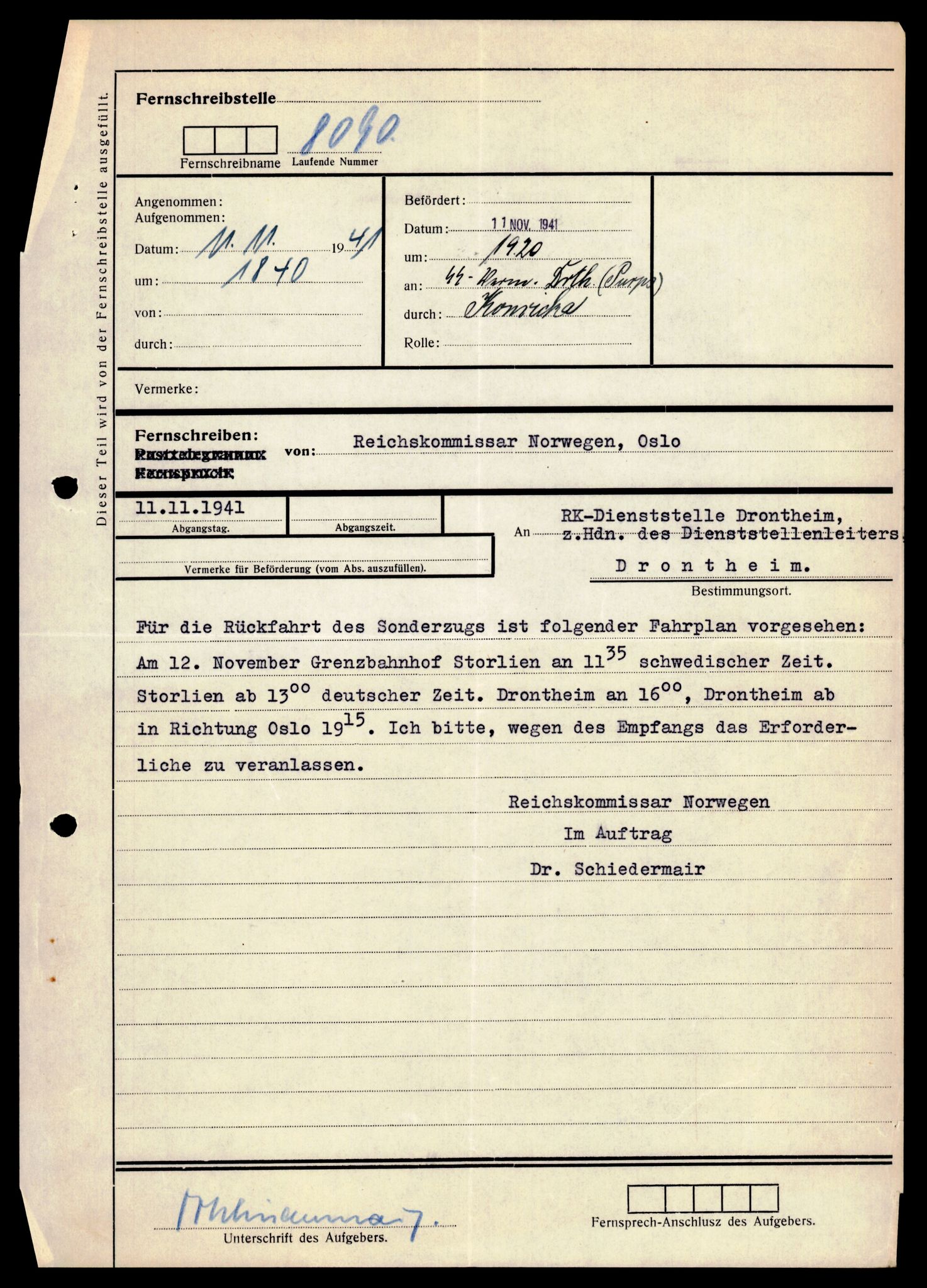 Forsvarets Overkommando. 2 kontor. Arkiv 11.4. Spredte tyske arkivsaker, AV/RA-RAFA-7031/D/Dar/Darb/L0002: Reichskommissariat, 1940-1945, s. 250