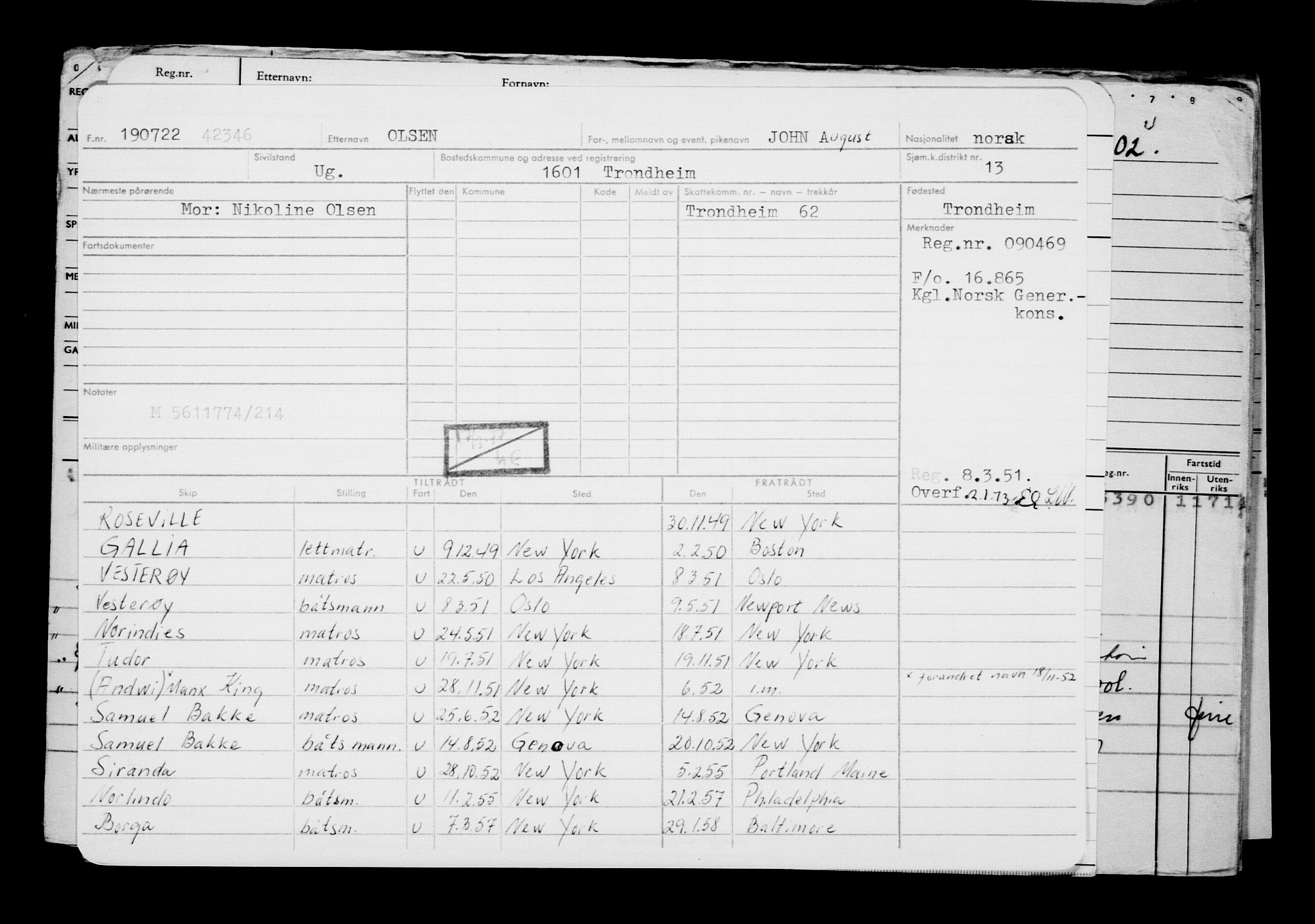 Direktoratet for sjømenn, AV/RA-S-3545/G/Gb/L0208: Hovedkort, 1922, s. 608