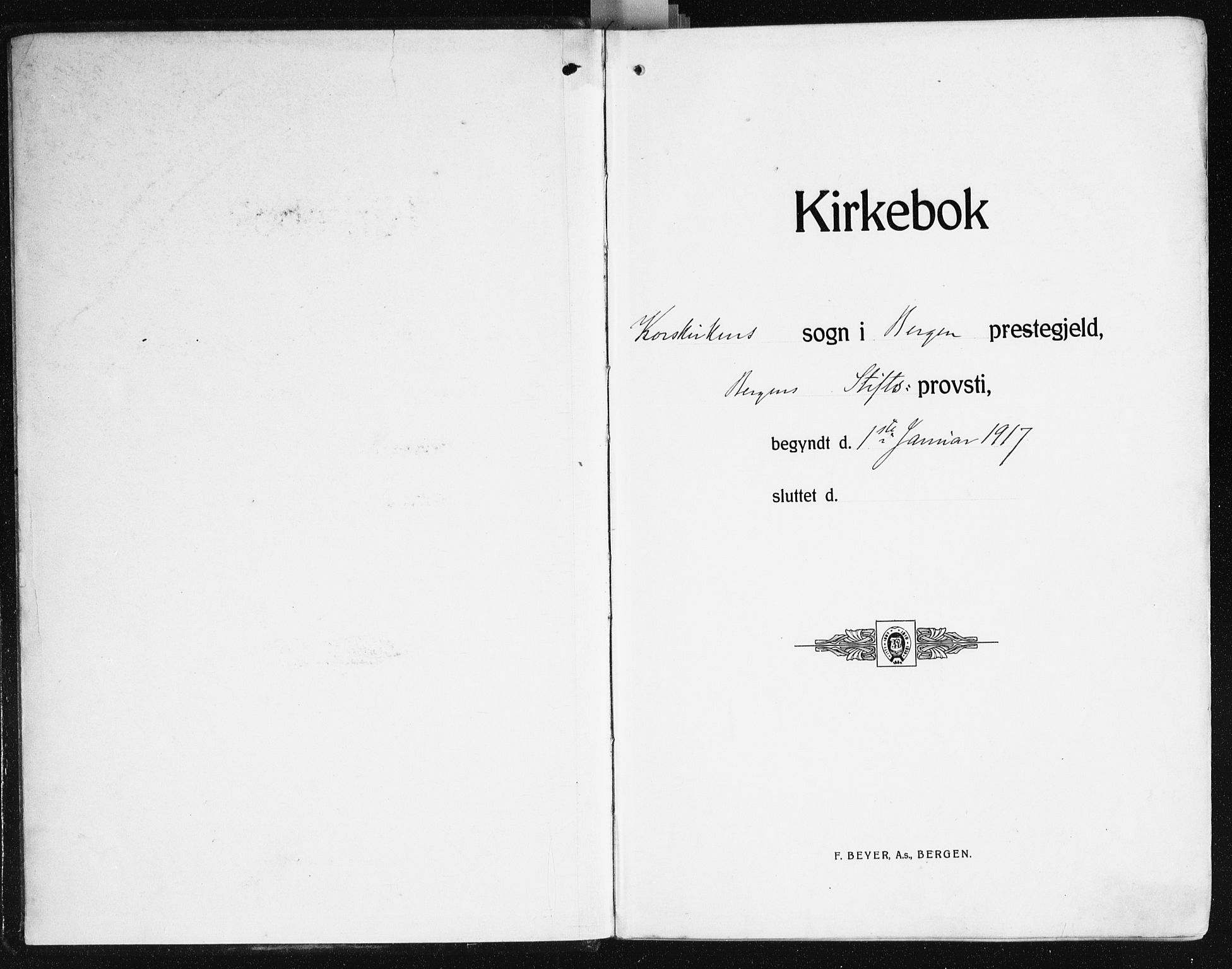 Korskirken sokneprestembete, AV/SAB-A-76101/H/Hab: Klokkerbok nr. B 12, 1917-1942