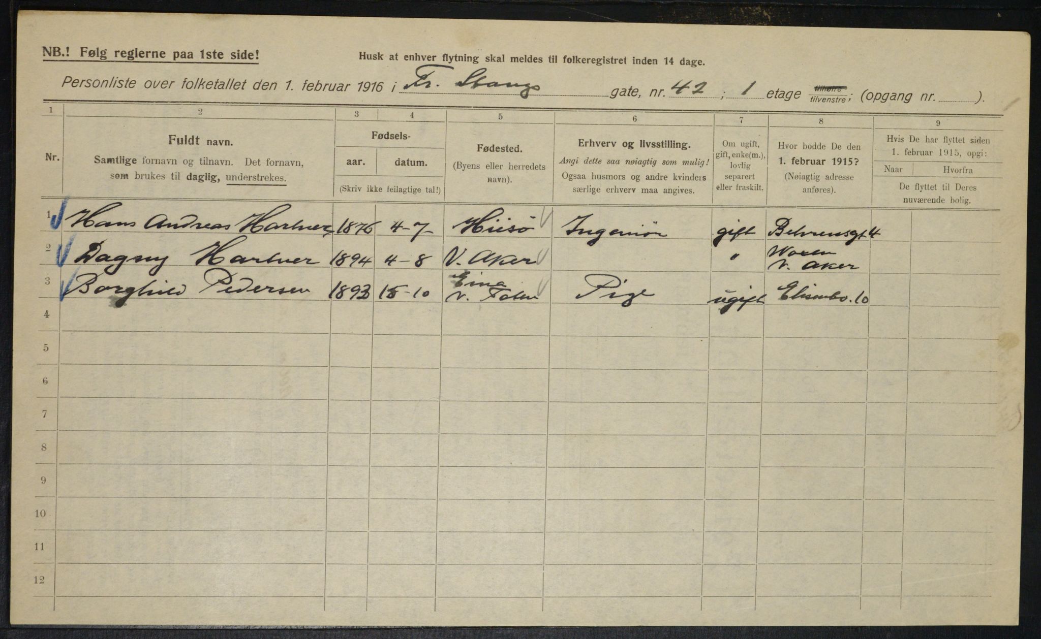 OBA, Kommunal folketelling 1.2.1916 for Kristiania, 1916, s. 27144