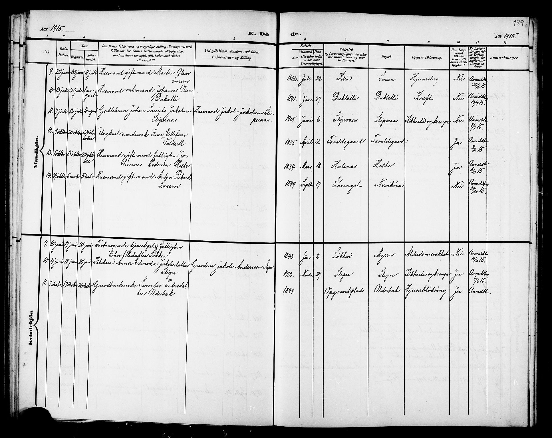 Ministerialprotokoller, klokkerbøker og fødselsregistre - Nord-Trøndelag, SAT/A-1458/733/L0327: Klokkerbok nr. 733C02, 1888-1918, s. 189