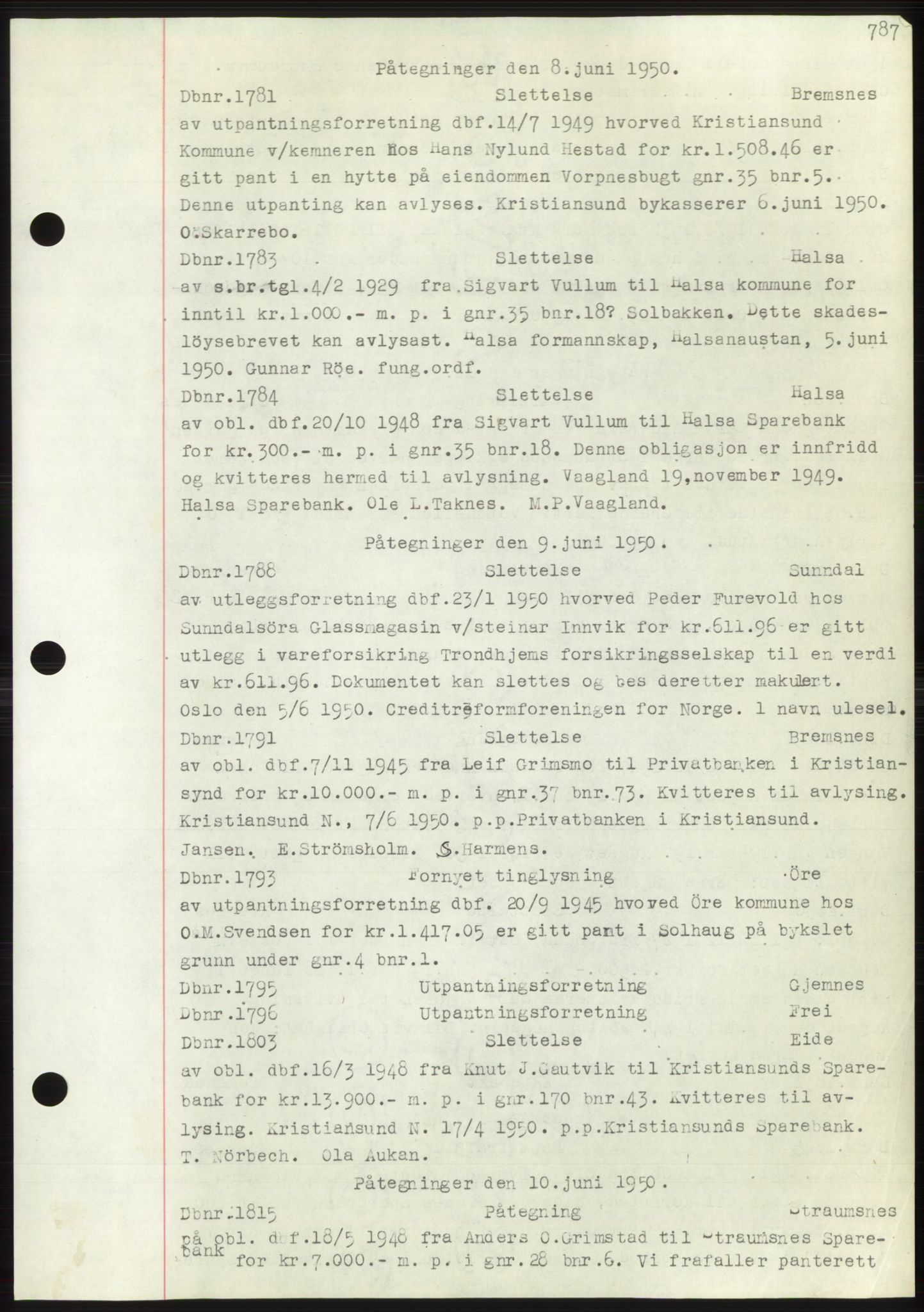 Nordmøre sorenskriveri, SAT/A-4132/1/2/2Ca: Pantebok nr. C82b, 1946-1951, Dagboknr: 1781/1950