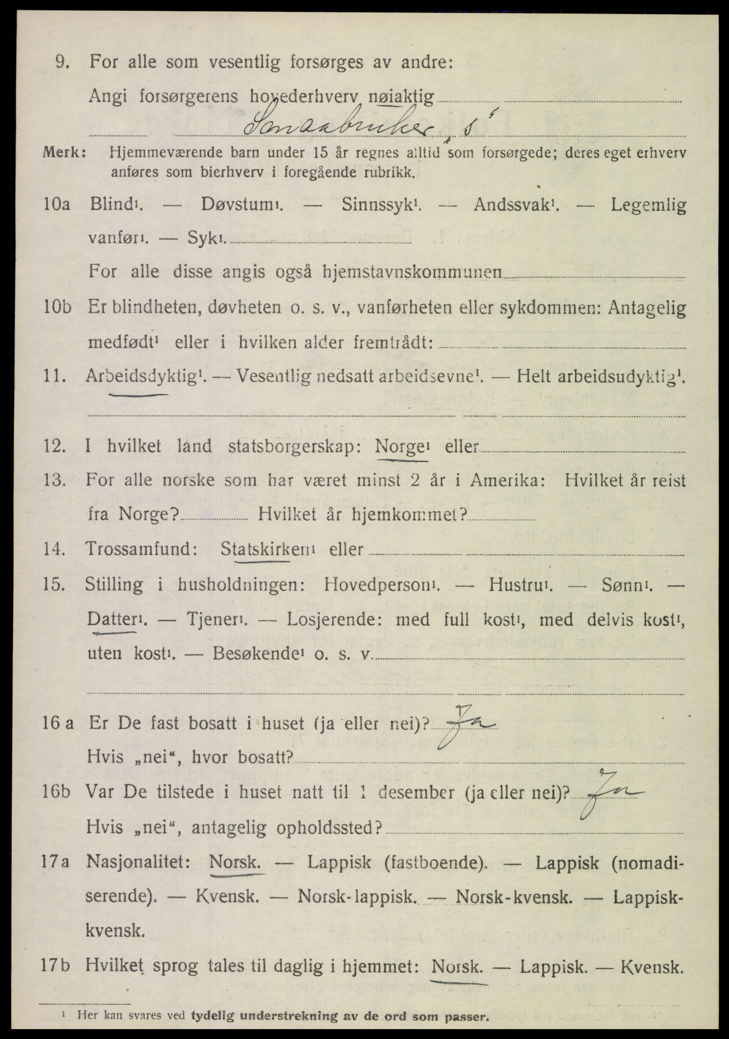 SAT, Folketelling 1920 for 1849 Hamarøy herred, 1920, s. 2025