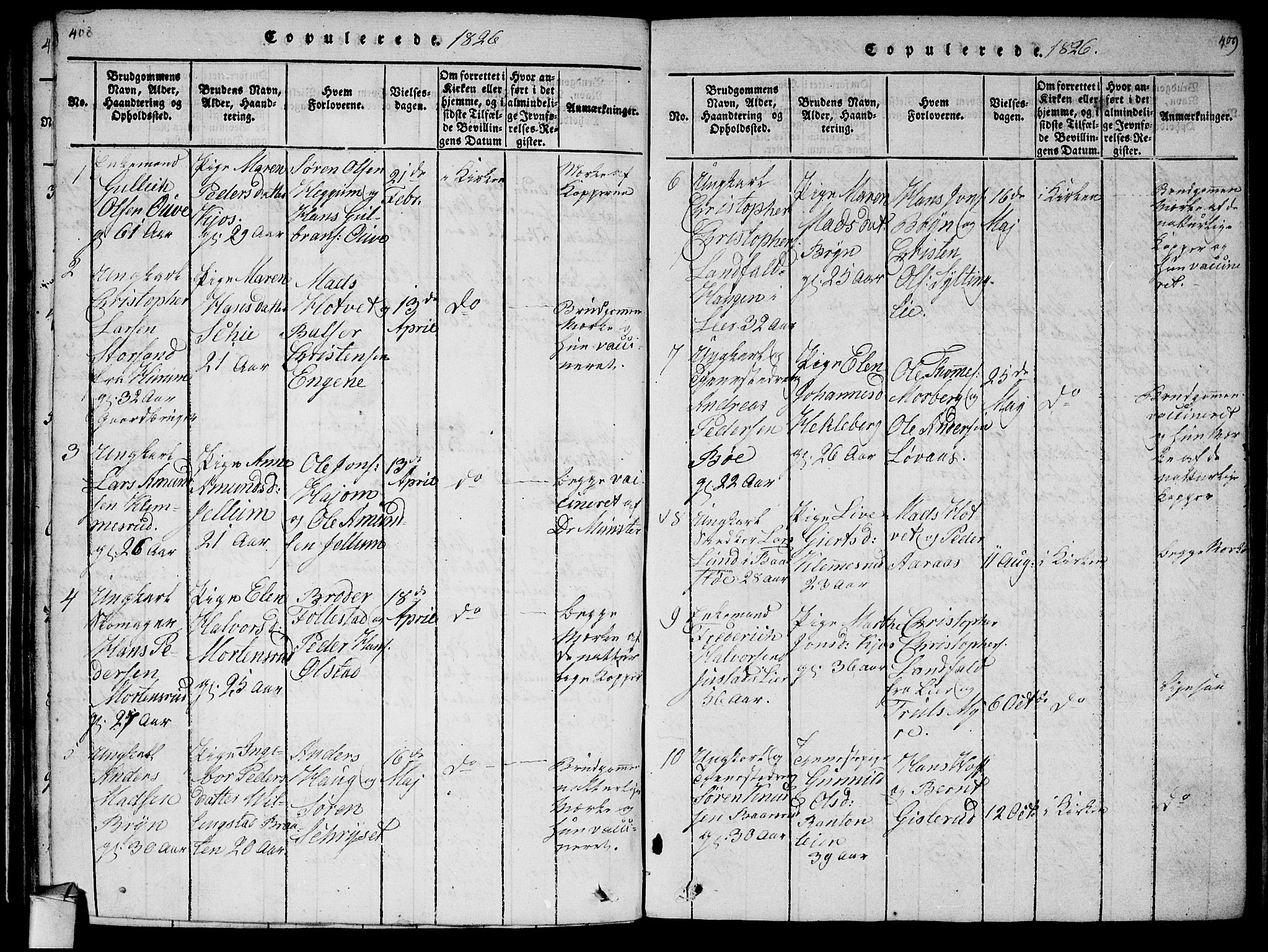 Røyken kirkebøker, AV/SAKO-A-241/F/Fa/L0004: Ministerialbok nr. 4, 1814-1832, s. 408-409
