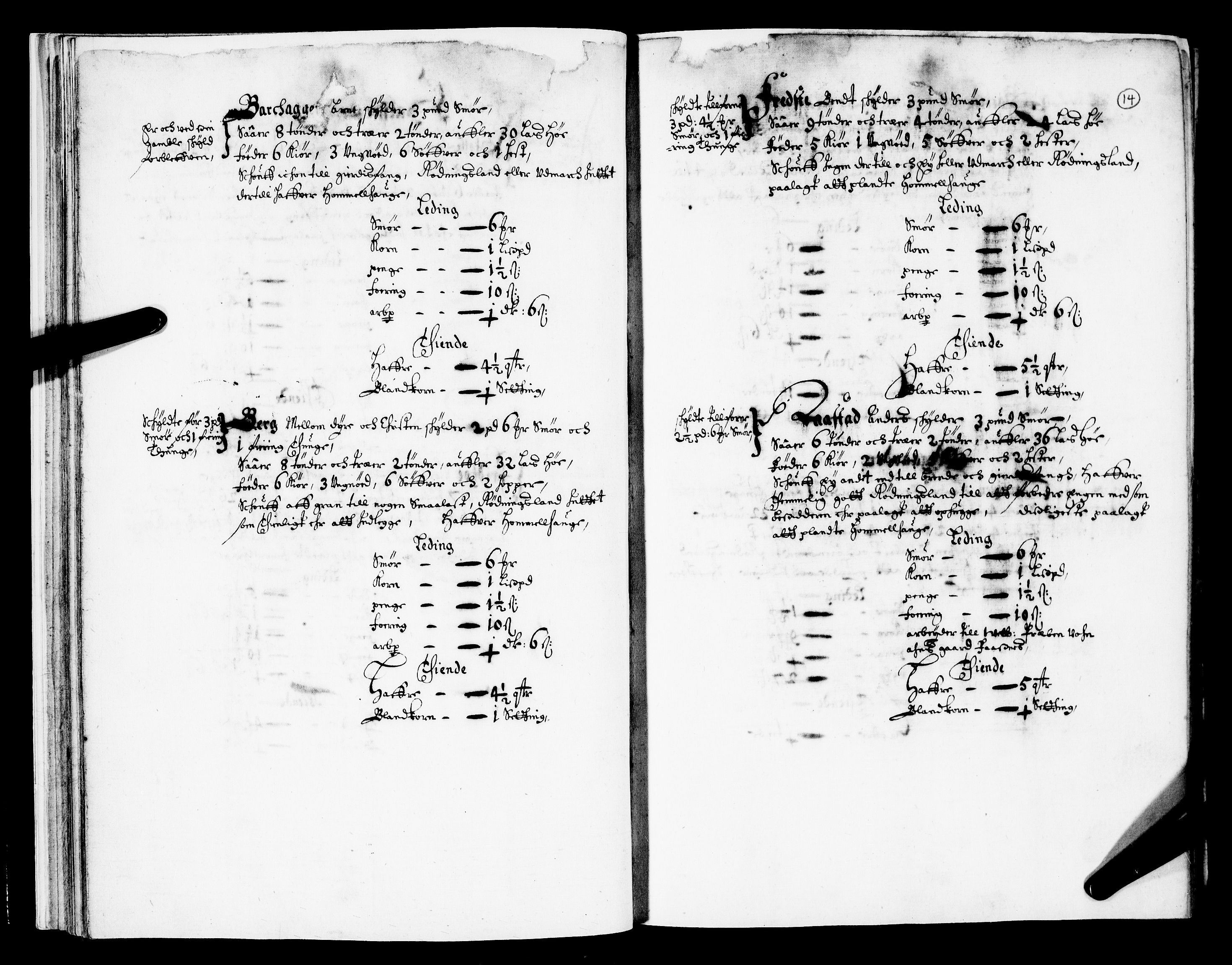 Rentekammeret inntil 1814, Realistisk ordnet avdeling, AV/RA-EA-4070/N/Nb/Nba/L0019: Tønsberg len, 1. del, 1668, s. 13b-14a