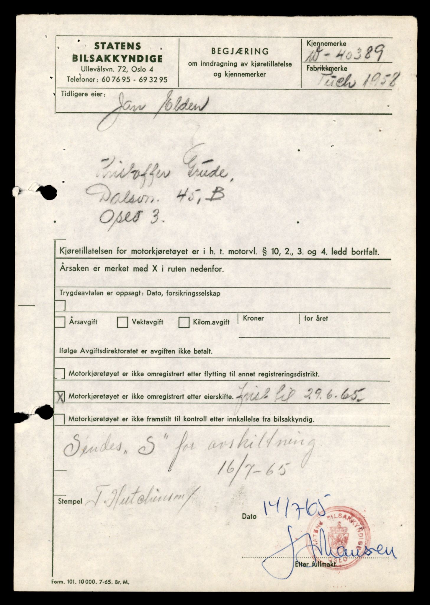 Møre og Romsdal vegkontor - Ålesund trafikkstasjon, AV/SAT-A-4099/F/Fe/L0039: Registreringskort for kjøretøy T 13361 - T 13530, 1927-1998, s. 1823