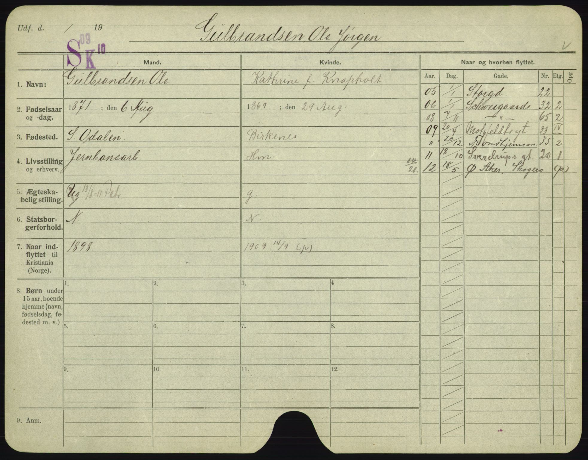 Oslo folkeregister, Registerkort, AV/SAO-A-11715/F/Fa/Fac/L0003: Menn, 1906-1914, s. 754a