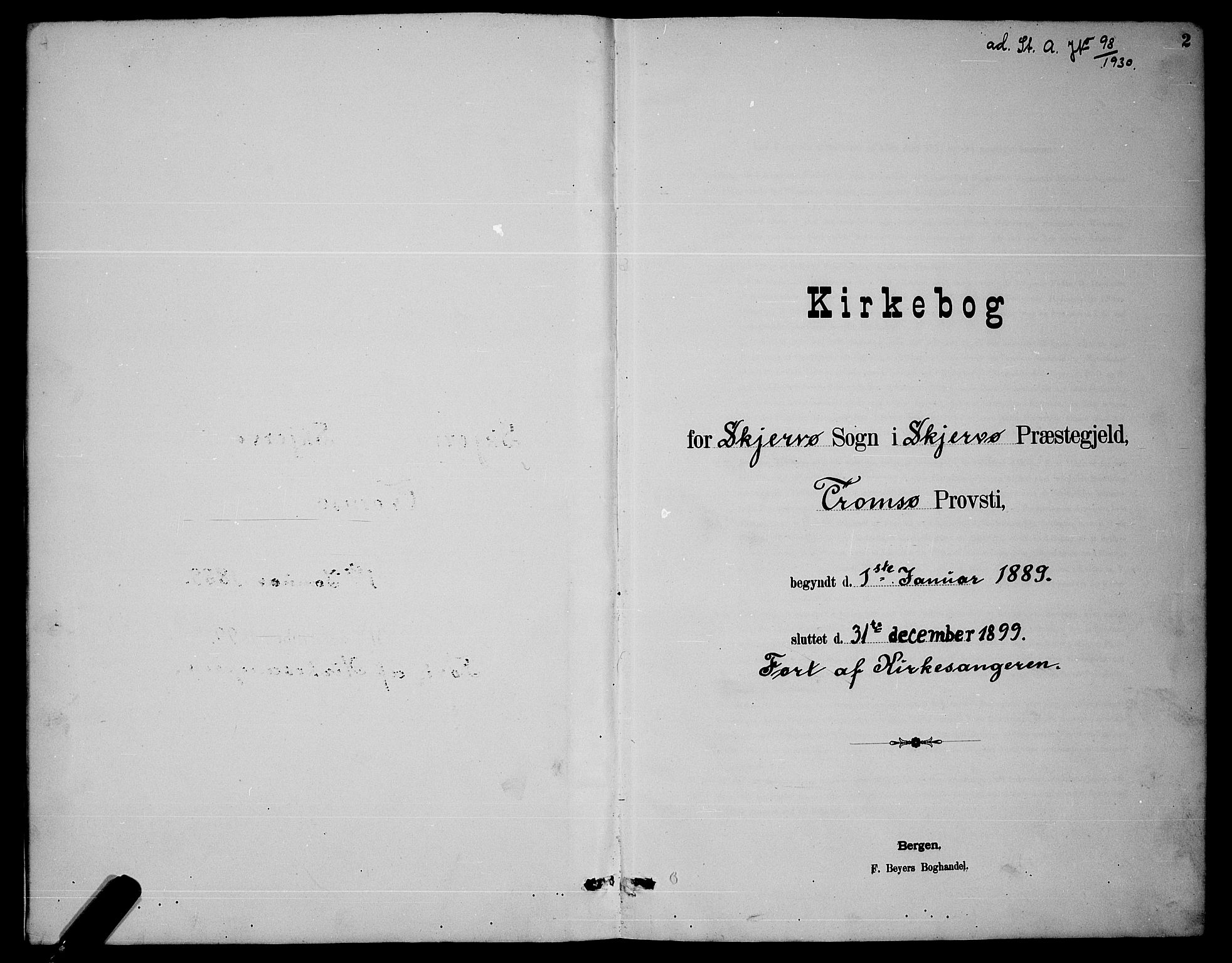 Skjervøy sokneprestkontor, SATØ/S-1300/H/Ha/Hab/L0007klokker: Klokkerbok nr. 7, 1889-1899, s. 2
