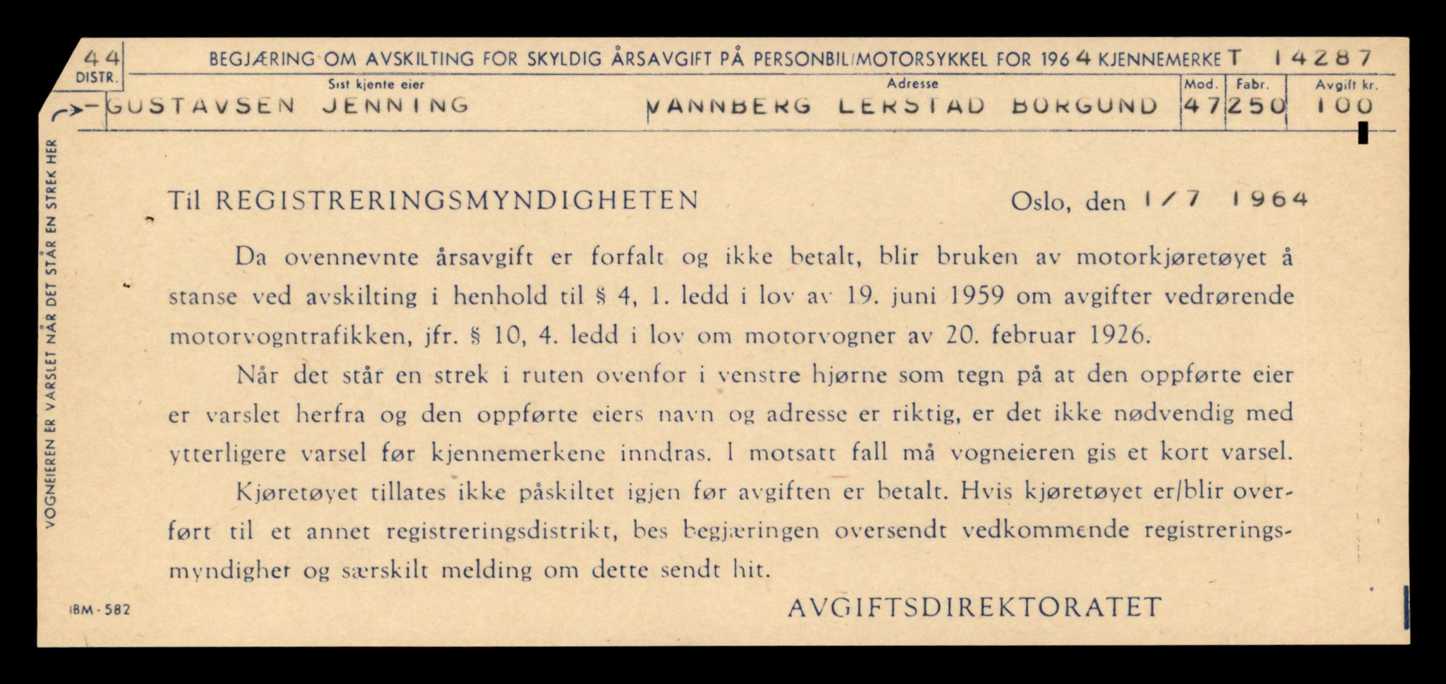 Møre og Romsdal vegkontor - Ålesund trafikkstasjon, AV/SAT-A-4099/F/Fe/L0044: Registreringskort for kjøretøy T 14205 - T 14319, 1927-1998, s. 2403