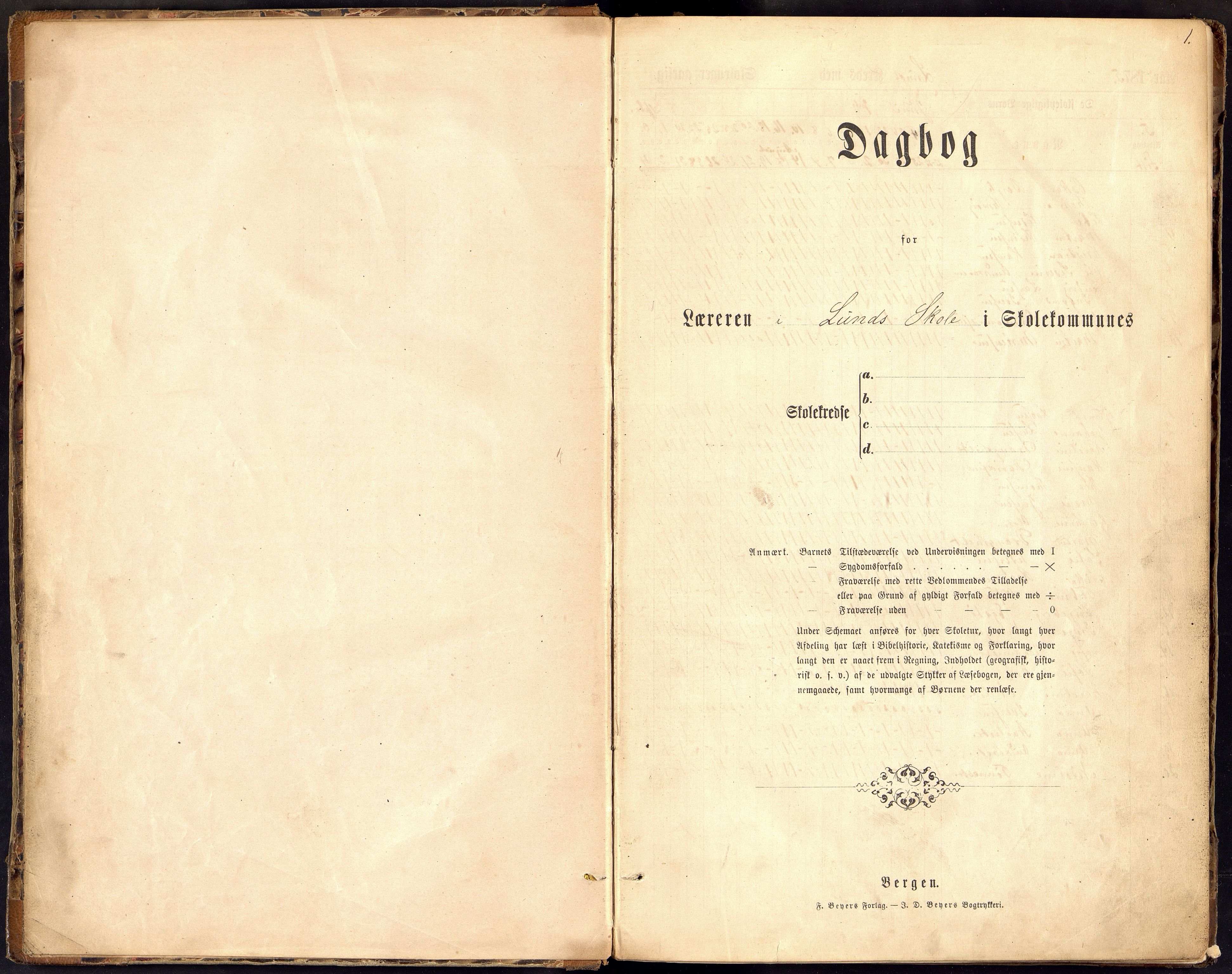 Oddernes kommune - Lund/Lahelle skolekrets, ARKSOR/1001OD556/I/L0002: Dagbok - Lund/Lahelle skole, 1875-1886