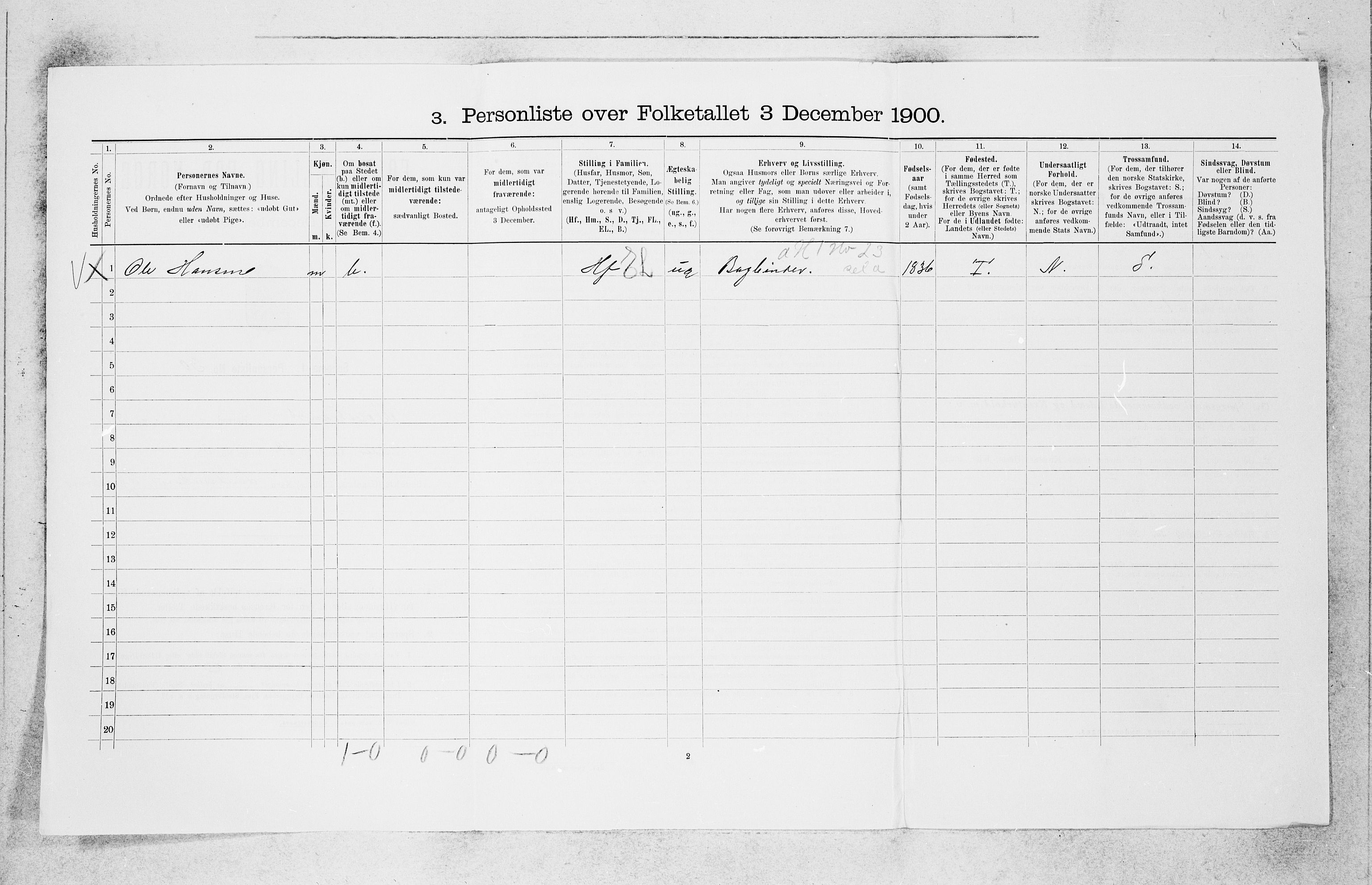 SAB, Folketelling 1900 for 1418 Balestrand herred, 1900, s. 275